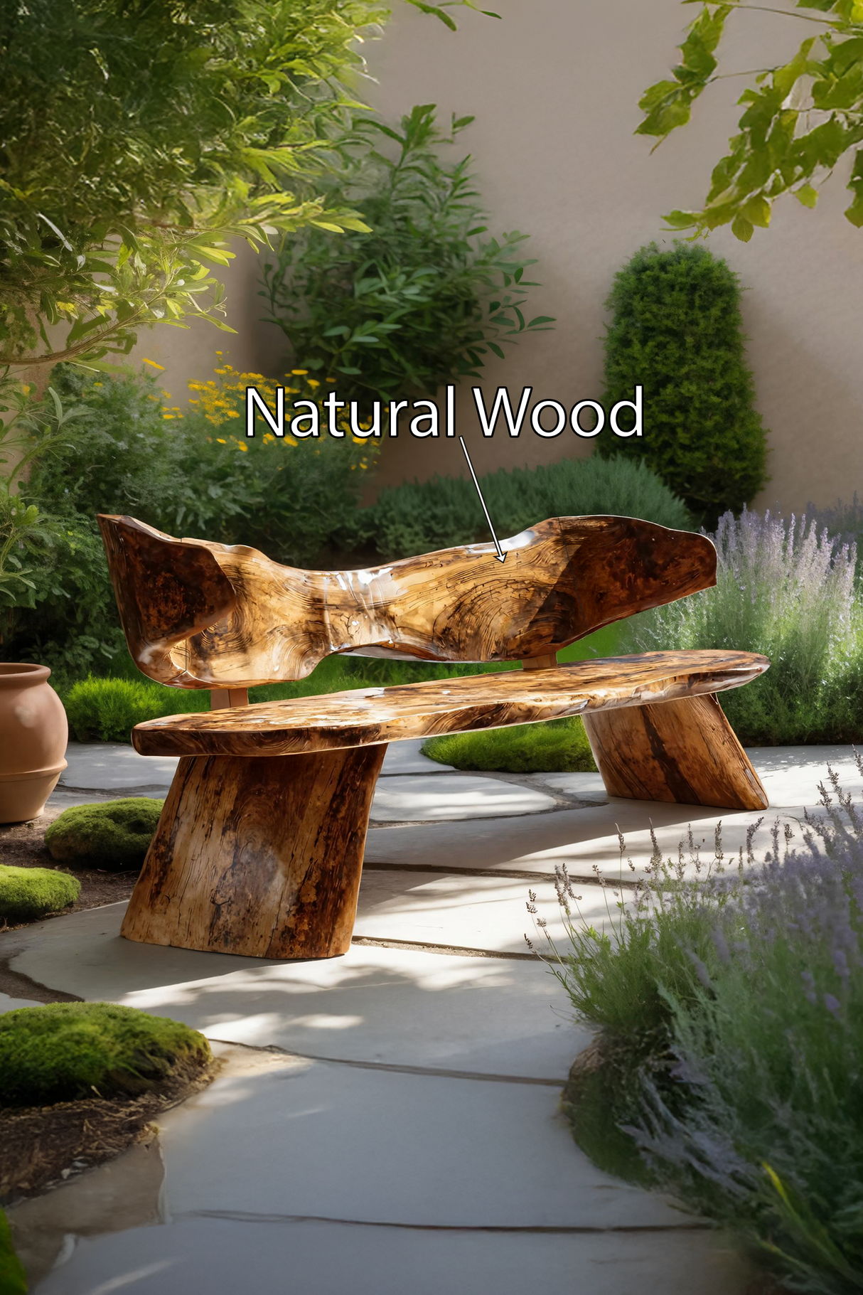 Farmhouse Ergonomic Wood Bench For Backyard Retreat