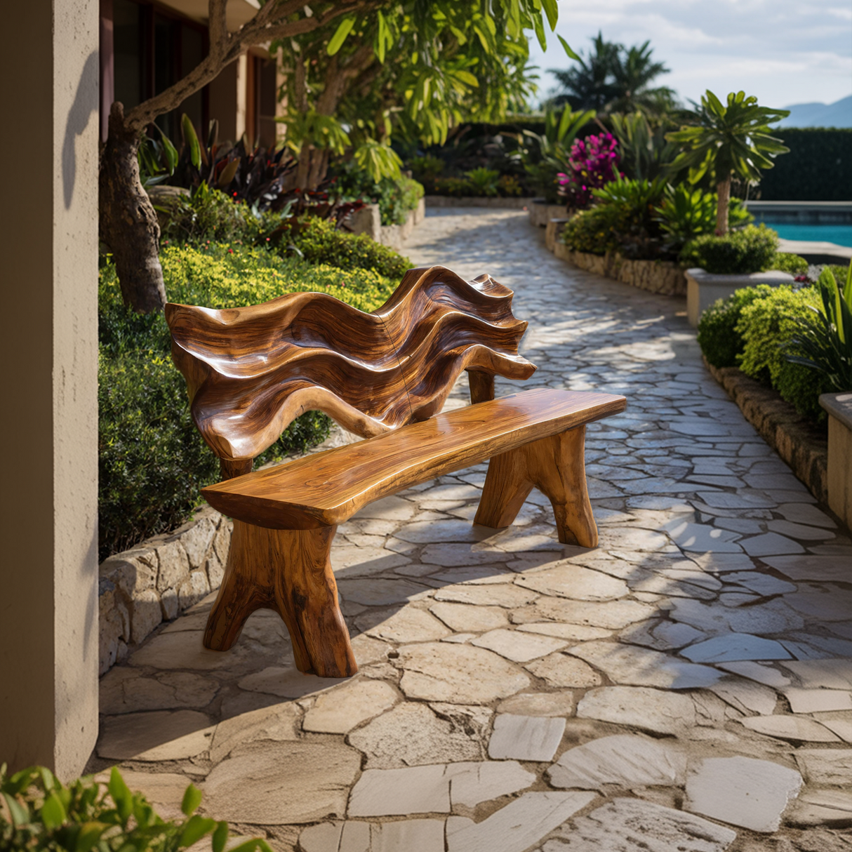 Rustic Live Edge Bench For Entryway Accent Seating