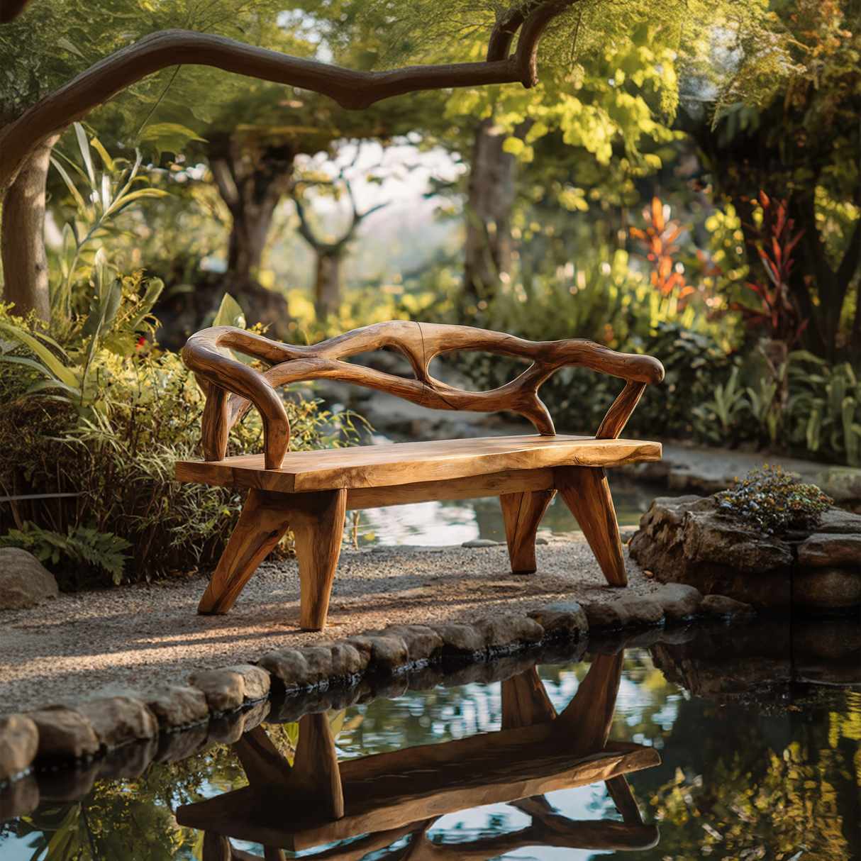 Natural Solid Wood Entryway Bench For Hallway Interior