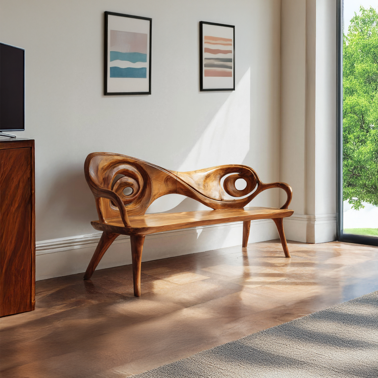 Live Edge Solid Wood Entryway Bench For Home Entryway Decor