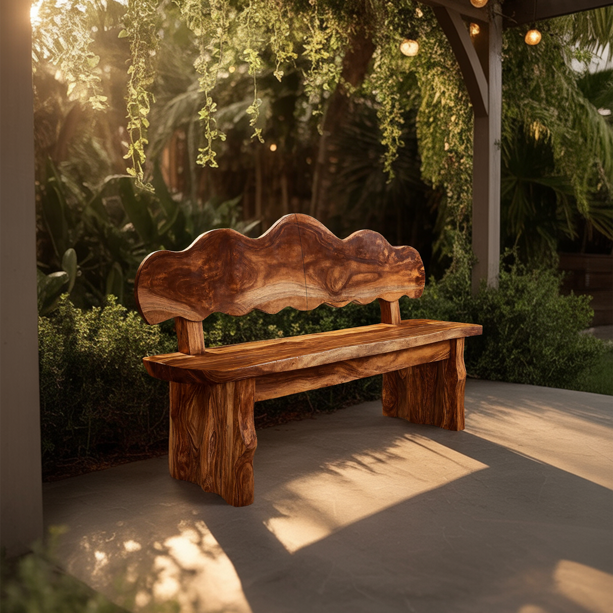 Handcrafted Live Edge Wood Bench For Hallway Furniture