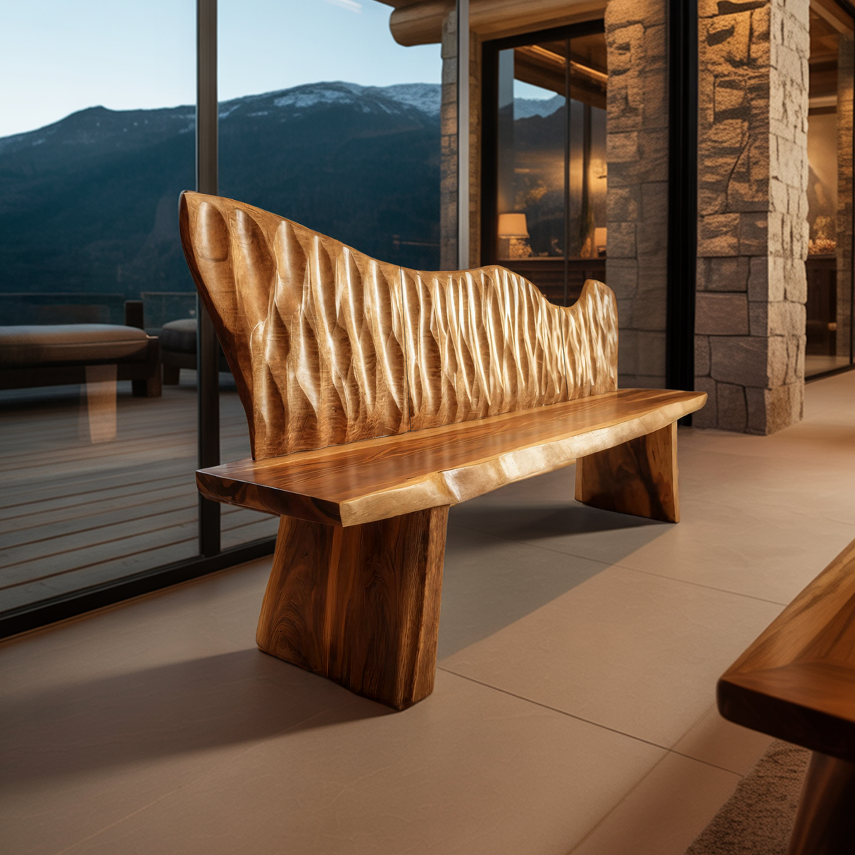 Handcrafted Rustic Wood Entryway Bench For Home Interior