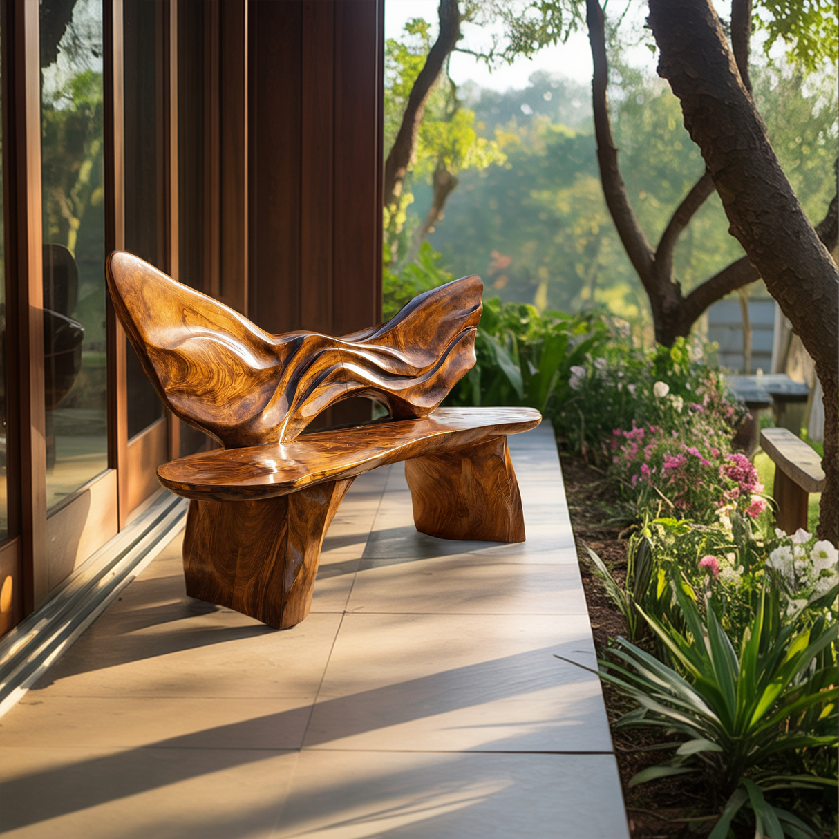 Live Edge Solid Wood Entryway Bench For Home Seating