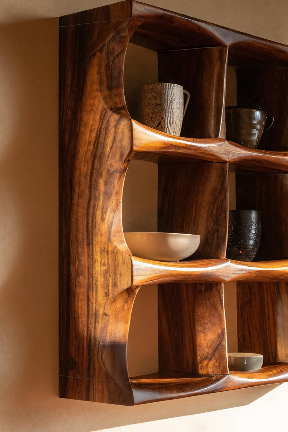 Mid Century Kitchen Wall Shelf For Cozy Cooking Space