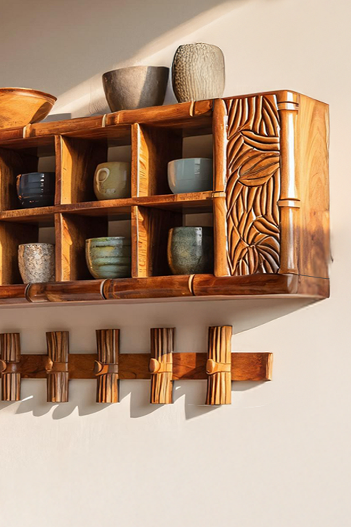Modern Wooden Storage Shelf For Kitchen Essentials