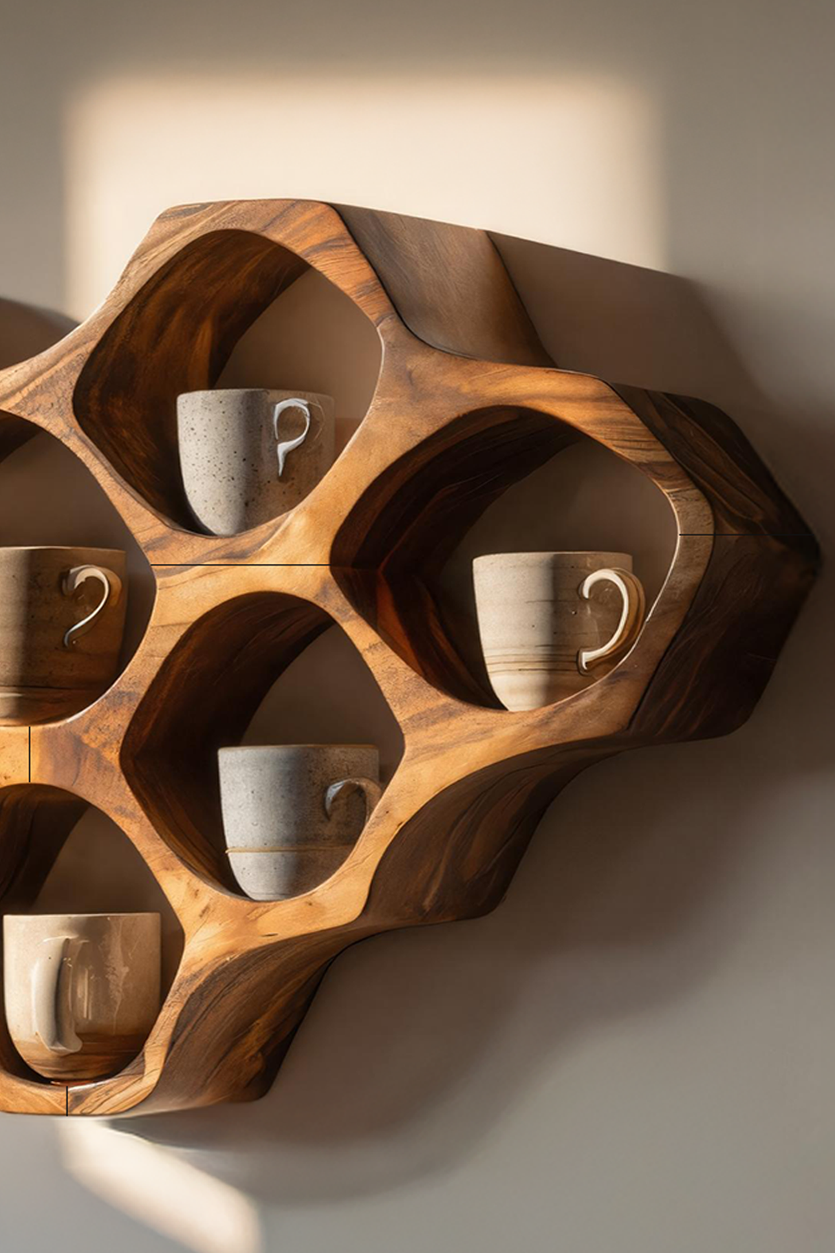Modern Honeycomb Wood Shelf For Pantry Organization