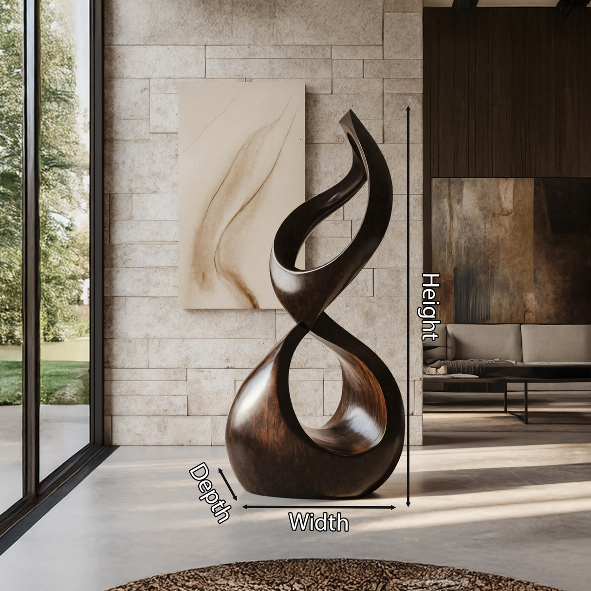 Rustic Large Wooden Sculpture For Outdoor Garden Style