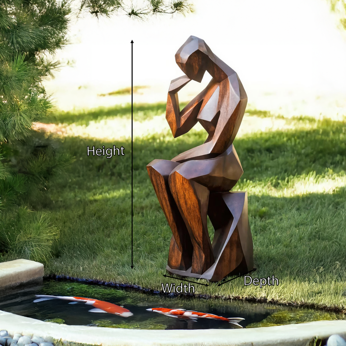 Farmhouse Wooden Sculpture For Garden Rustic Wall Decor