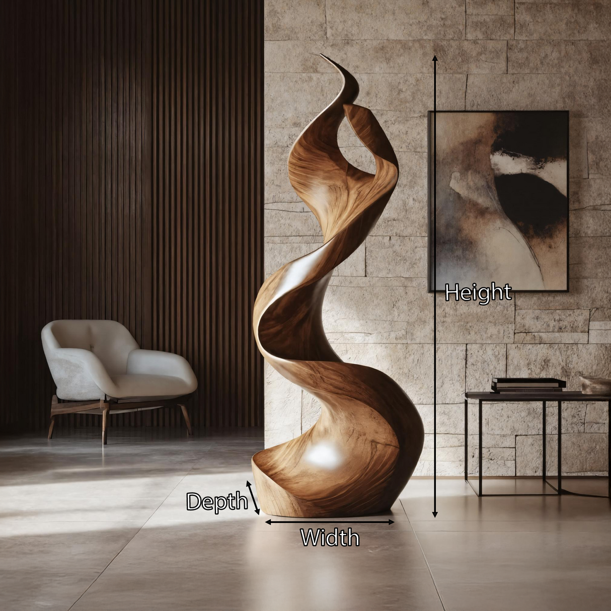 Rustic Large Wooden Sculpture For Furniture Art Feature