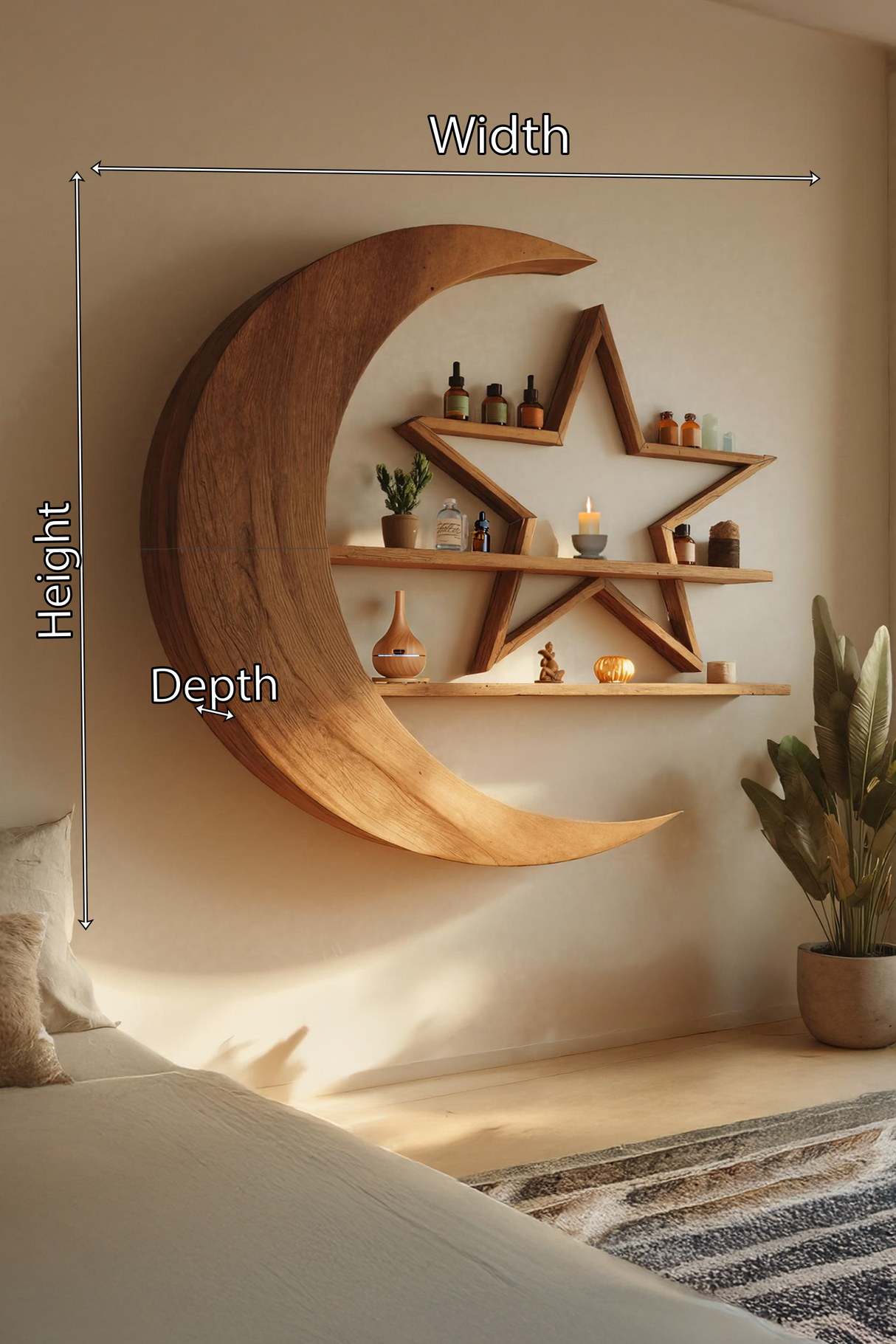 Modern Celestial Wall Shelf For Living Room Accent