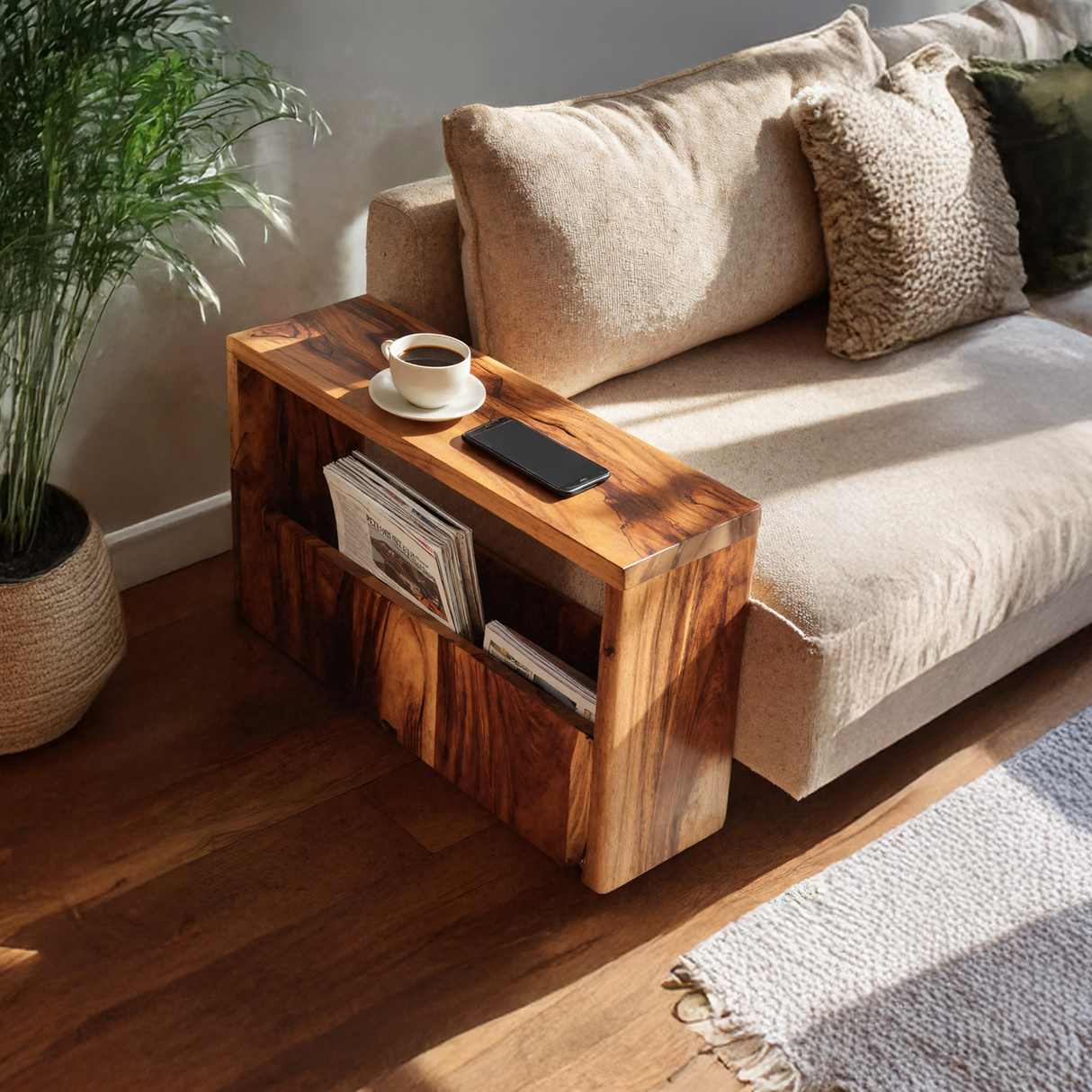 Modern Live Edge Side Table For Furniture Decoration