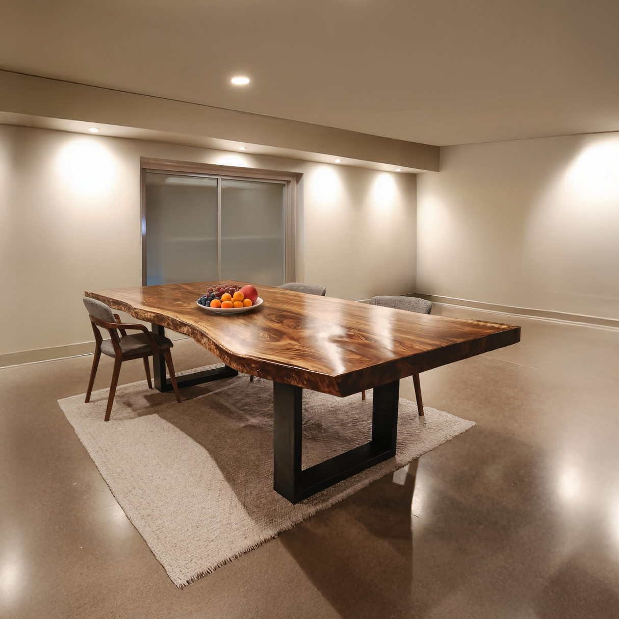 Furniture Decor Modern Solid Wood Dining Table Sleek Edge