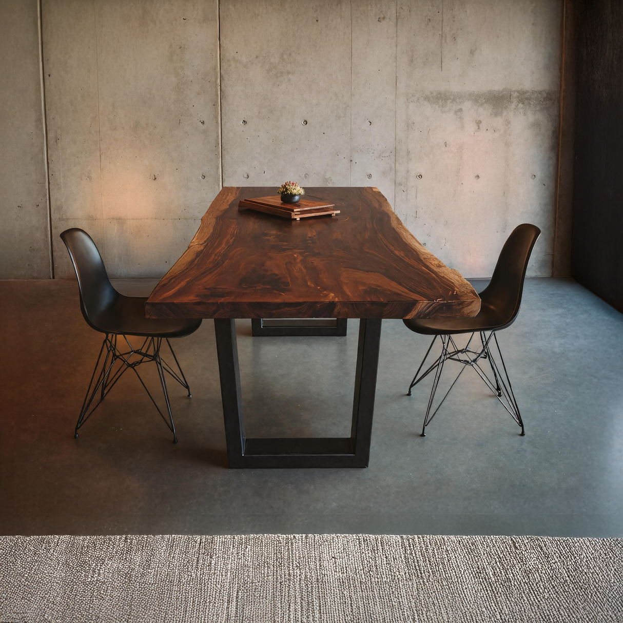 Kitchen Decor Mid Century Wooden Live Edge Dining Table