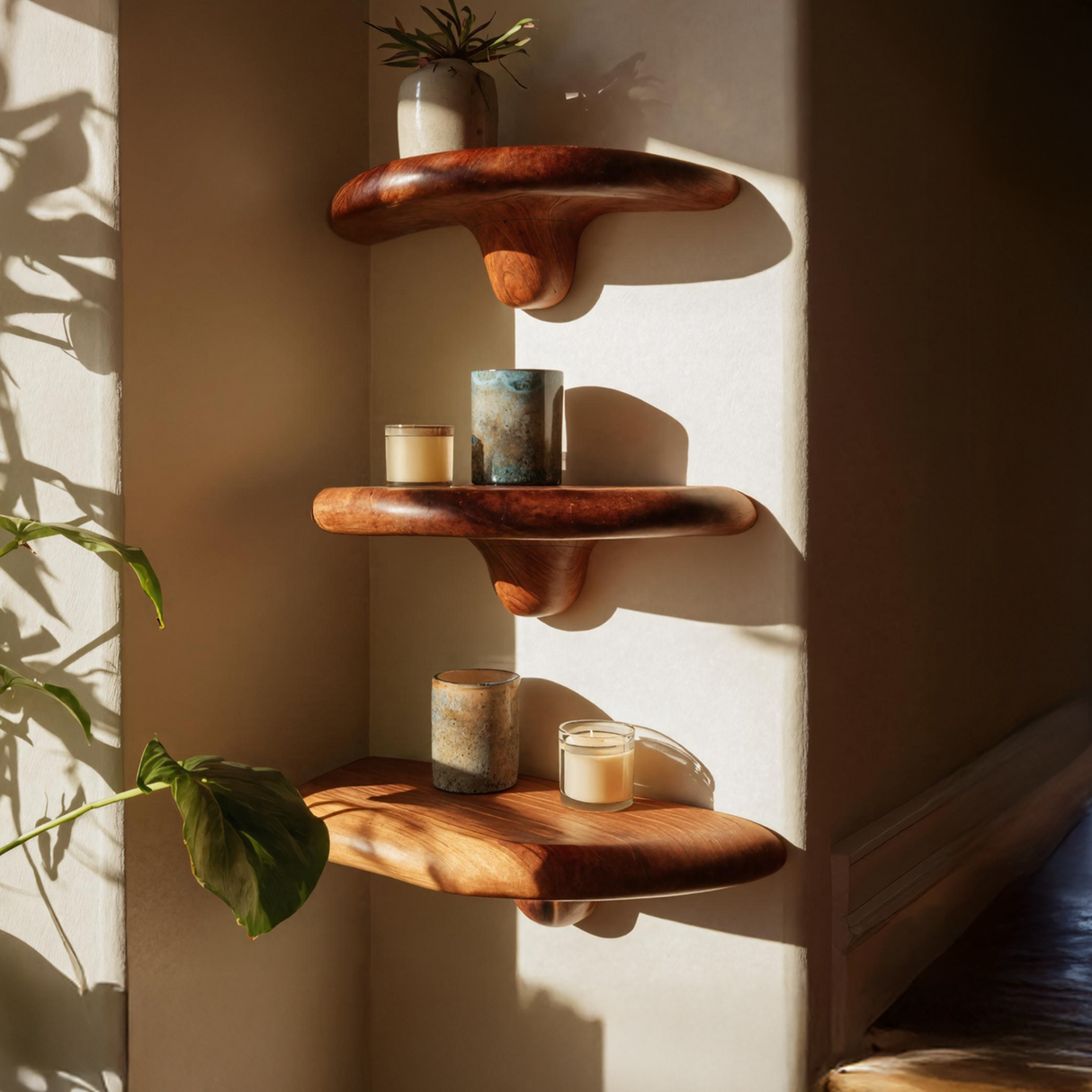 Modern Live Edge Mushroom Shelf For Elegant Furniture Decor