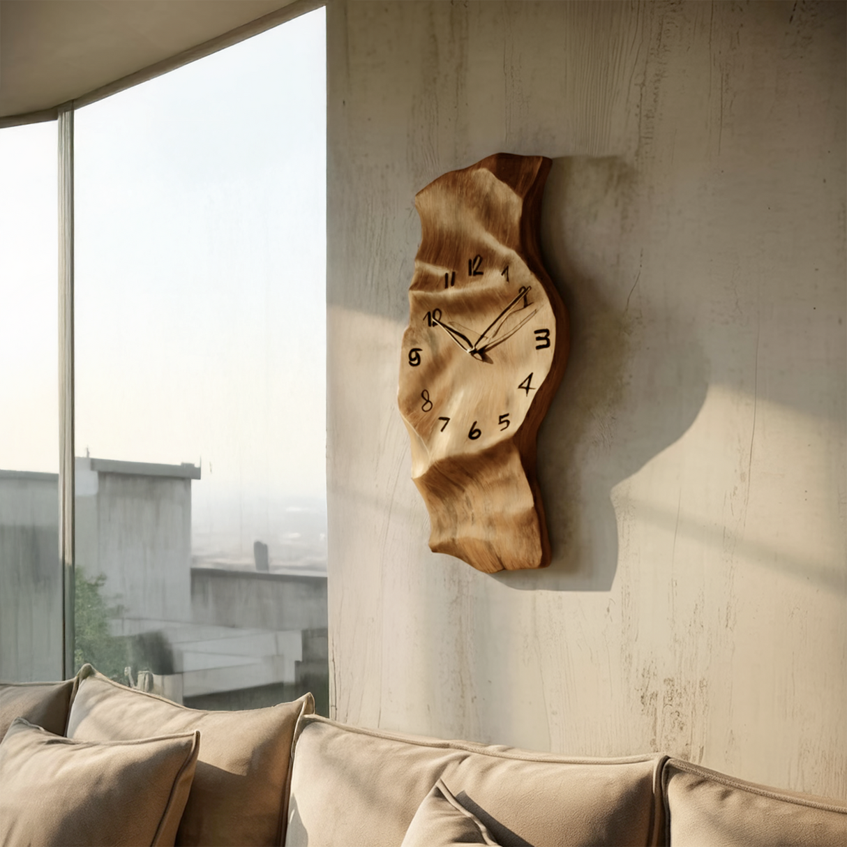 Contemporary Wall Clock Vertical Design For Living Room Interior