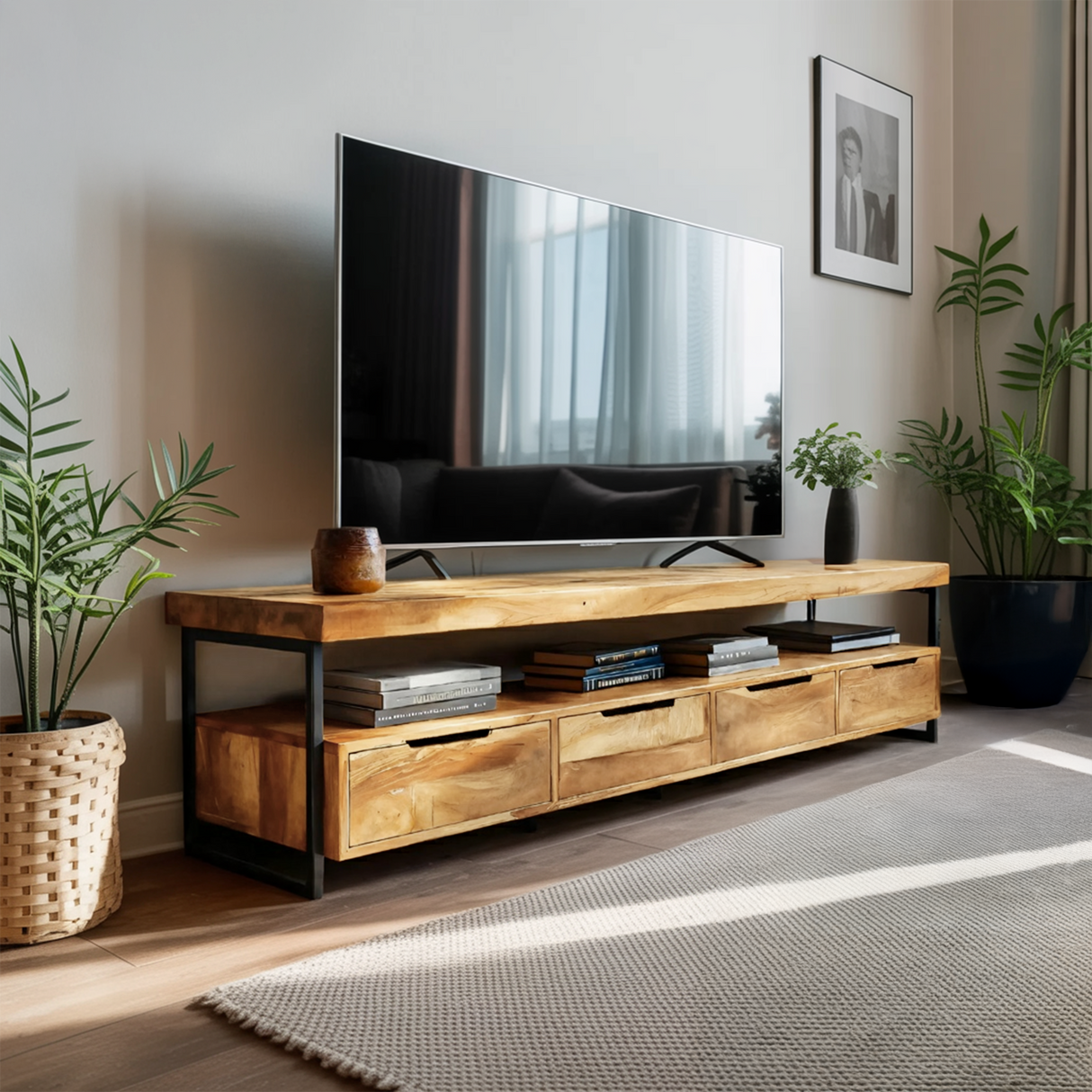 Elegant TV Cabinet With Functional Design For Media Equipment