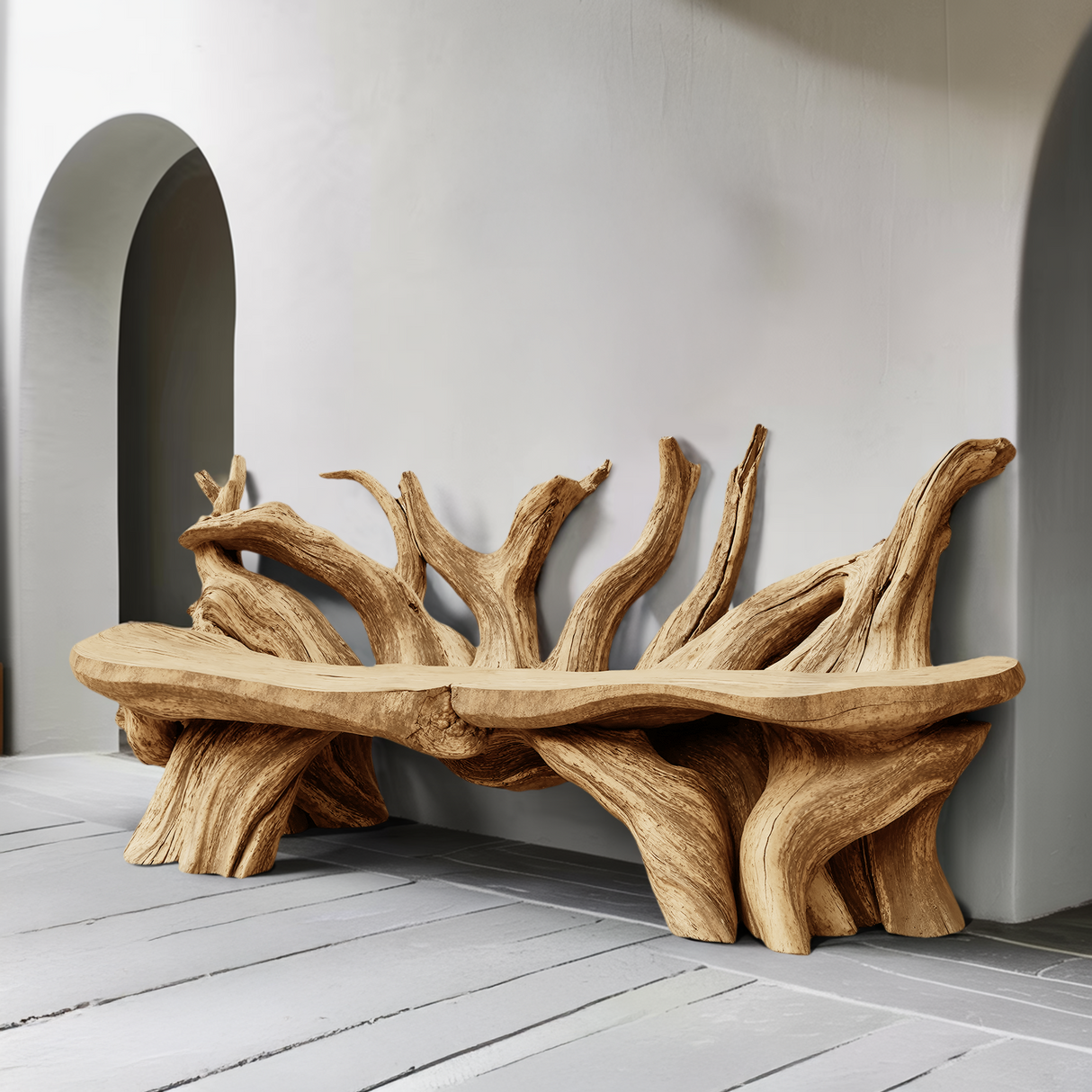 Mid Century Wooden Bench Outdoor Decor For Sleek Exteriors