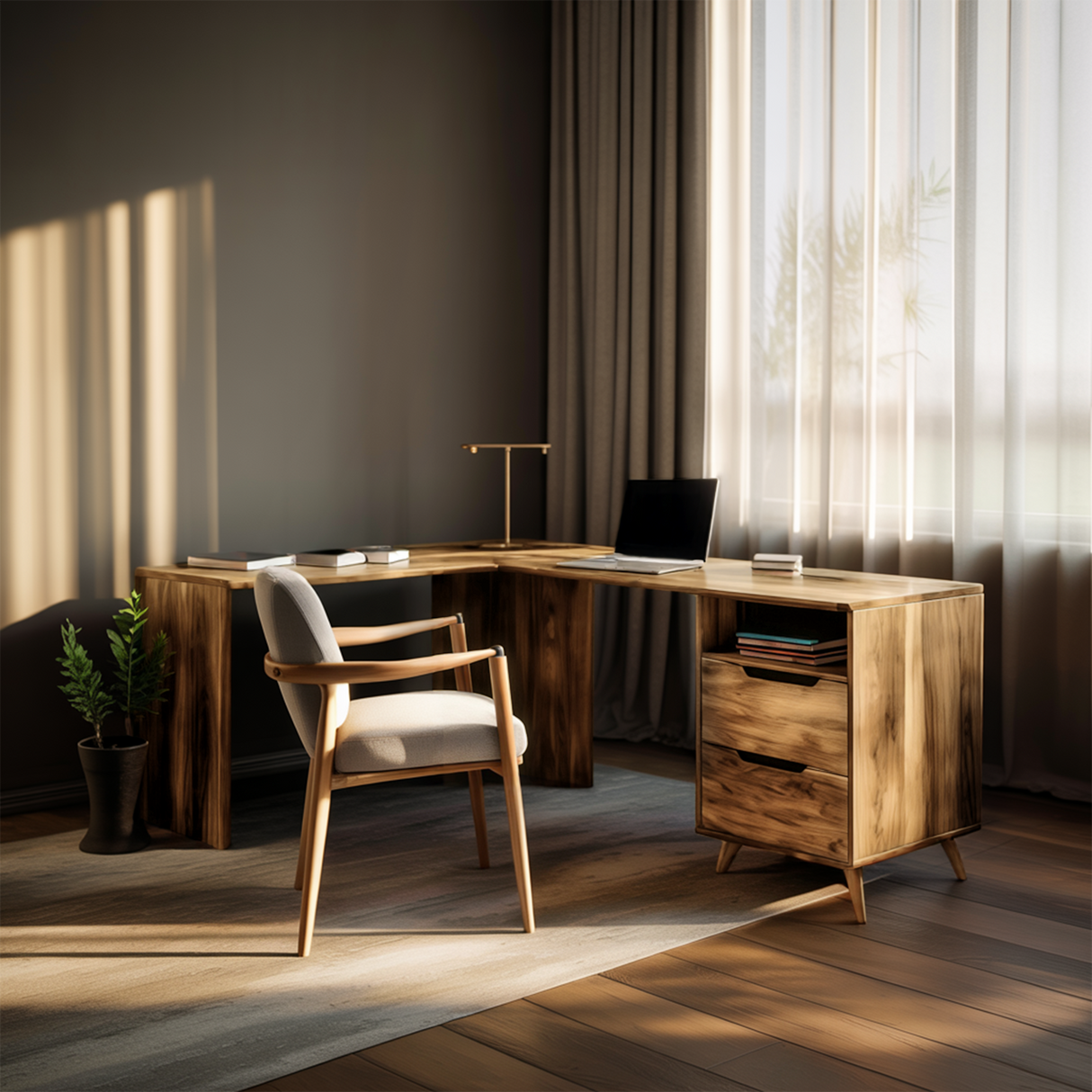 Elegant L Shaped Desk Corner For Home Office
