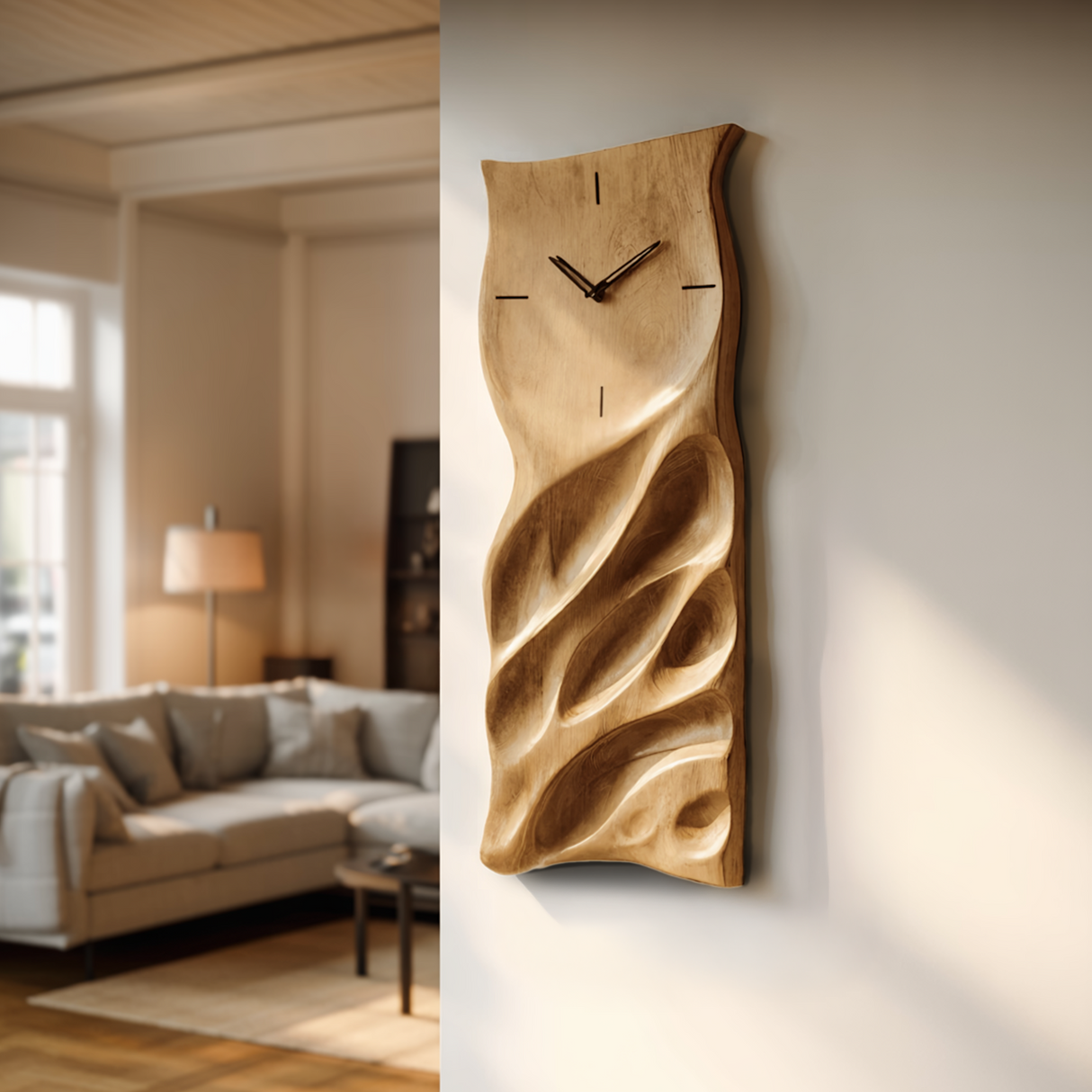 Minimalist Handcrafted Wall Clock For Living Room Interior