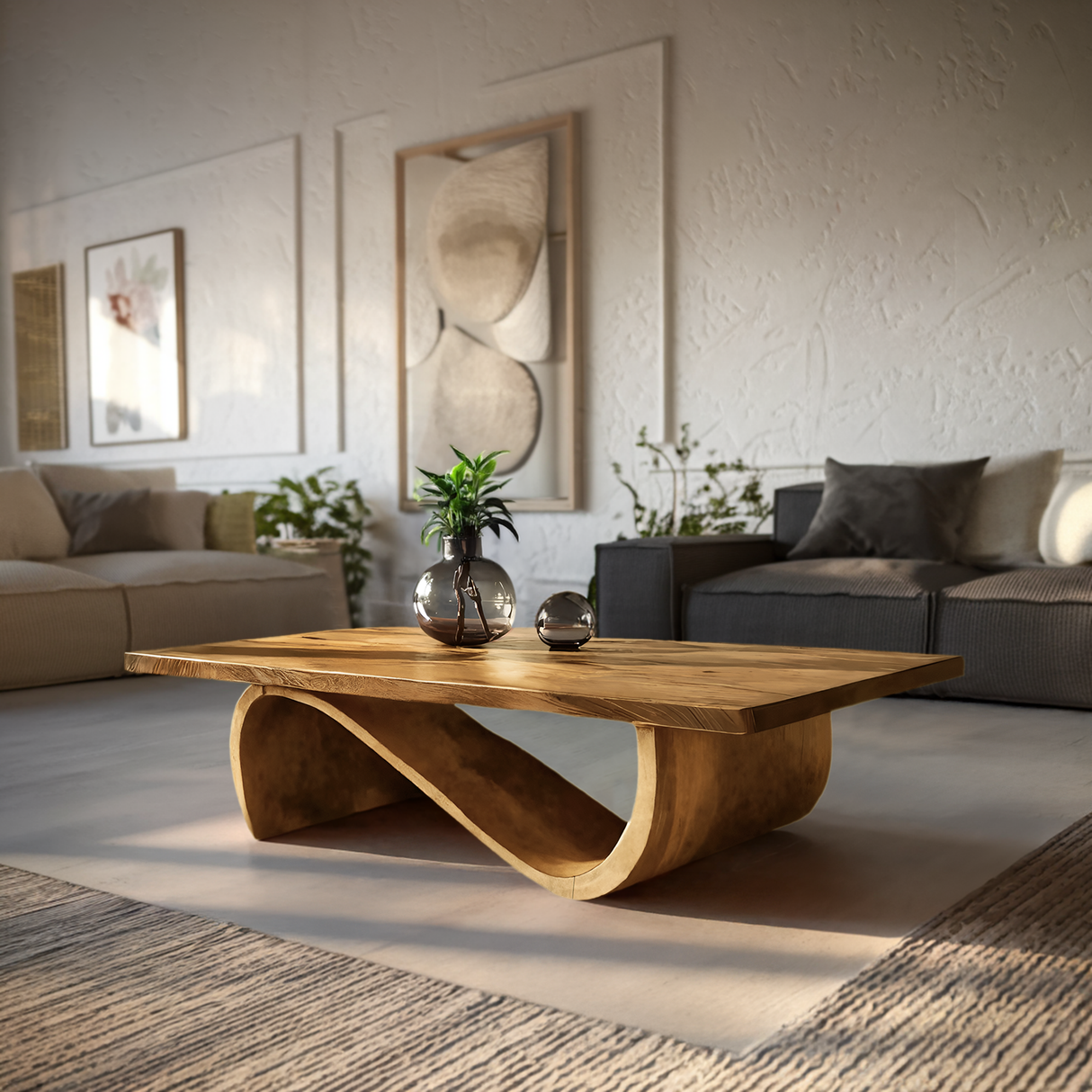 Minimalist Coffee Table Unique Base Design For Living Room