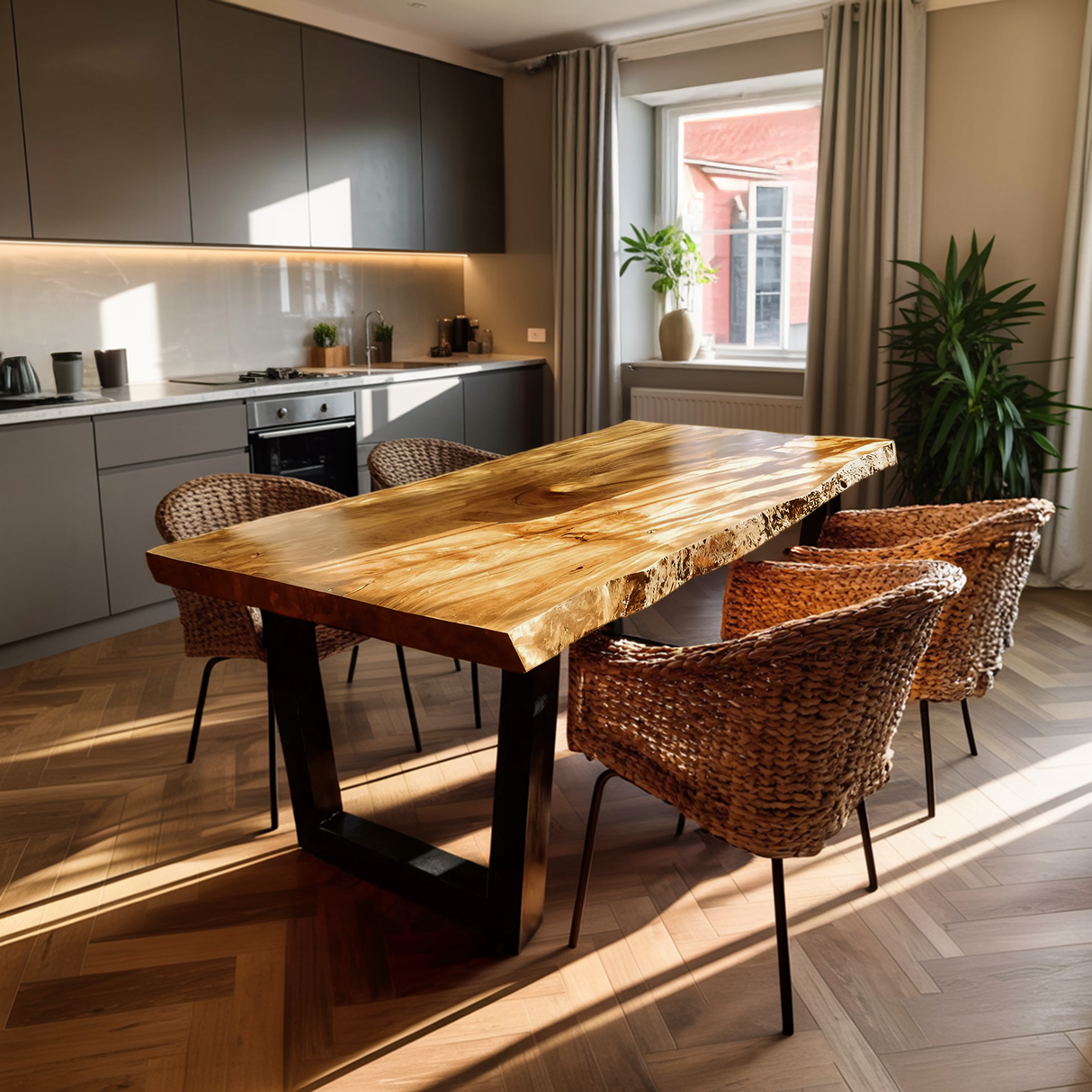 Furniture Decor Handcrafted Live Edge Dining Table Organic