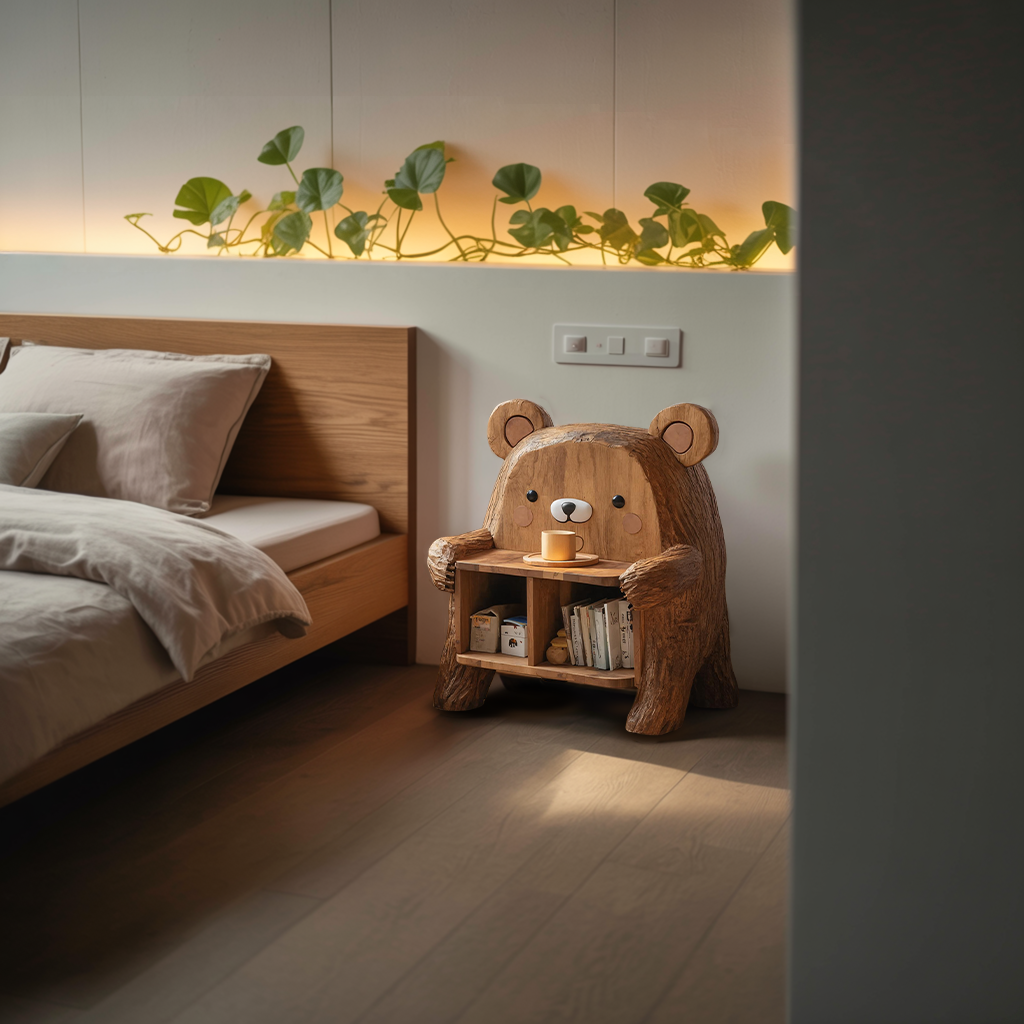 Farmhouse Wood Side Table For Furniture Decoration