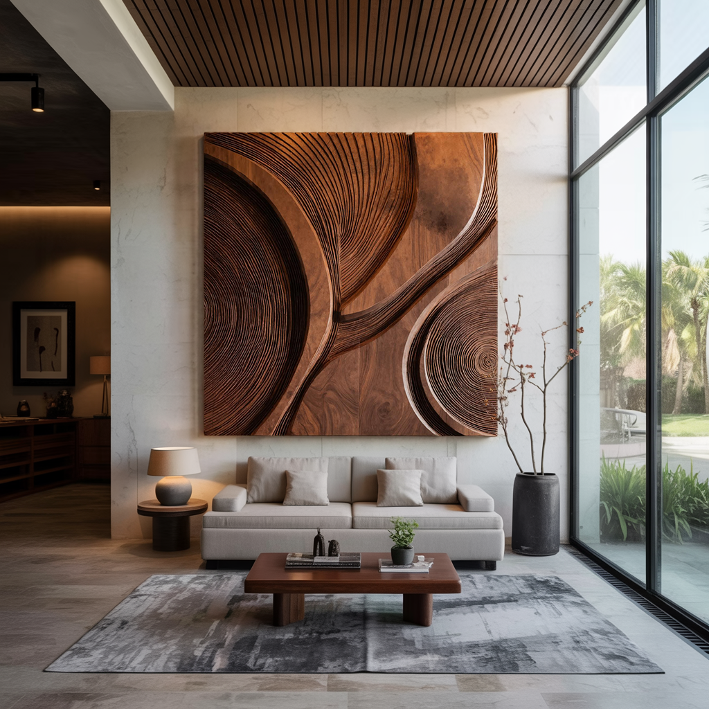 Modern Wall Art With Circular Pattern For Living Room