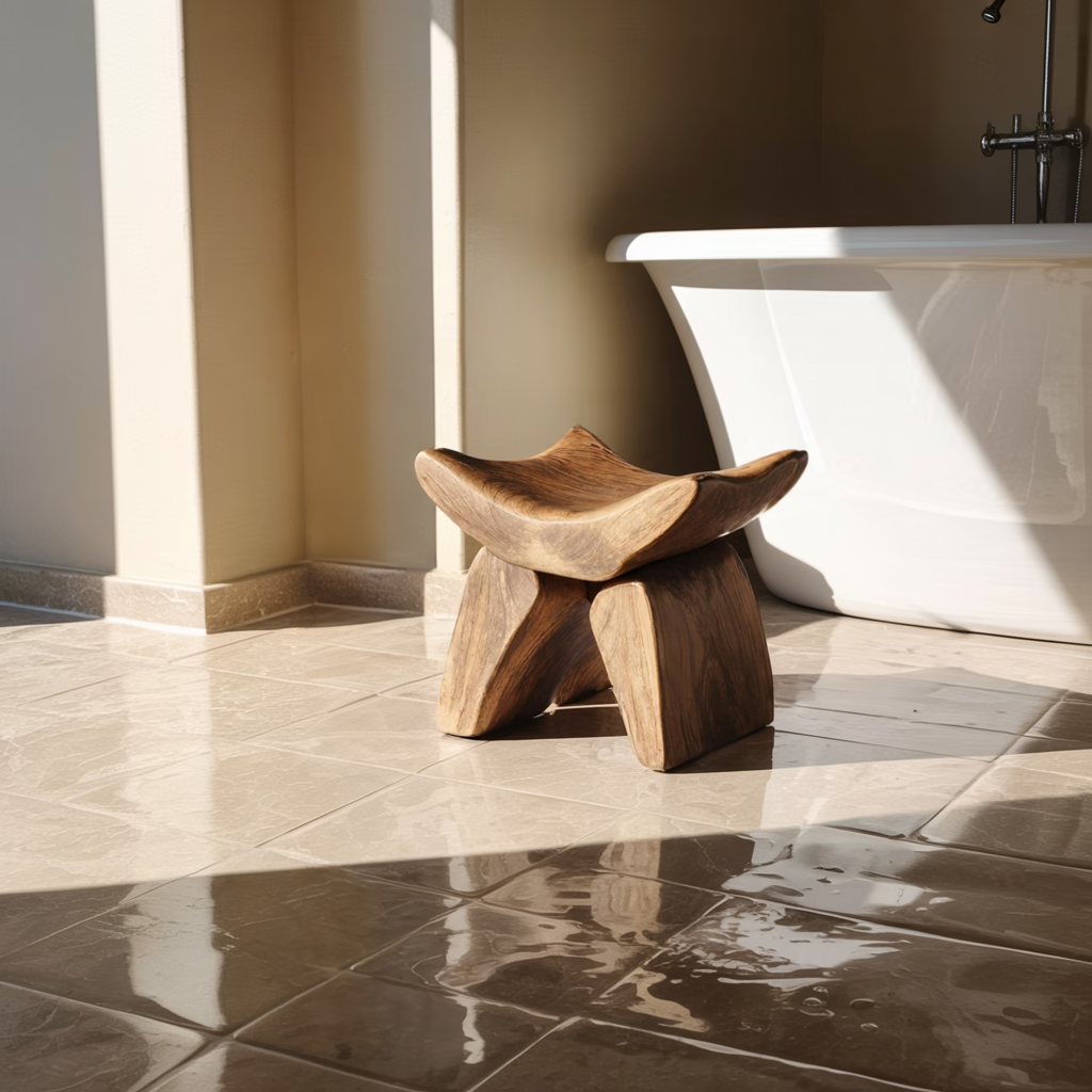 Handcrafted Shower Bench For Spa-Style Bathroom Decor