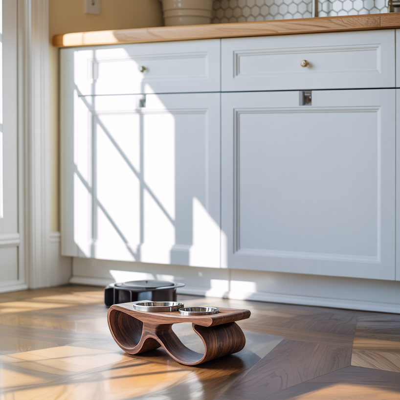 Rustic Handmade Pet Food Bowl Stand For Dogs