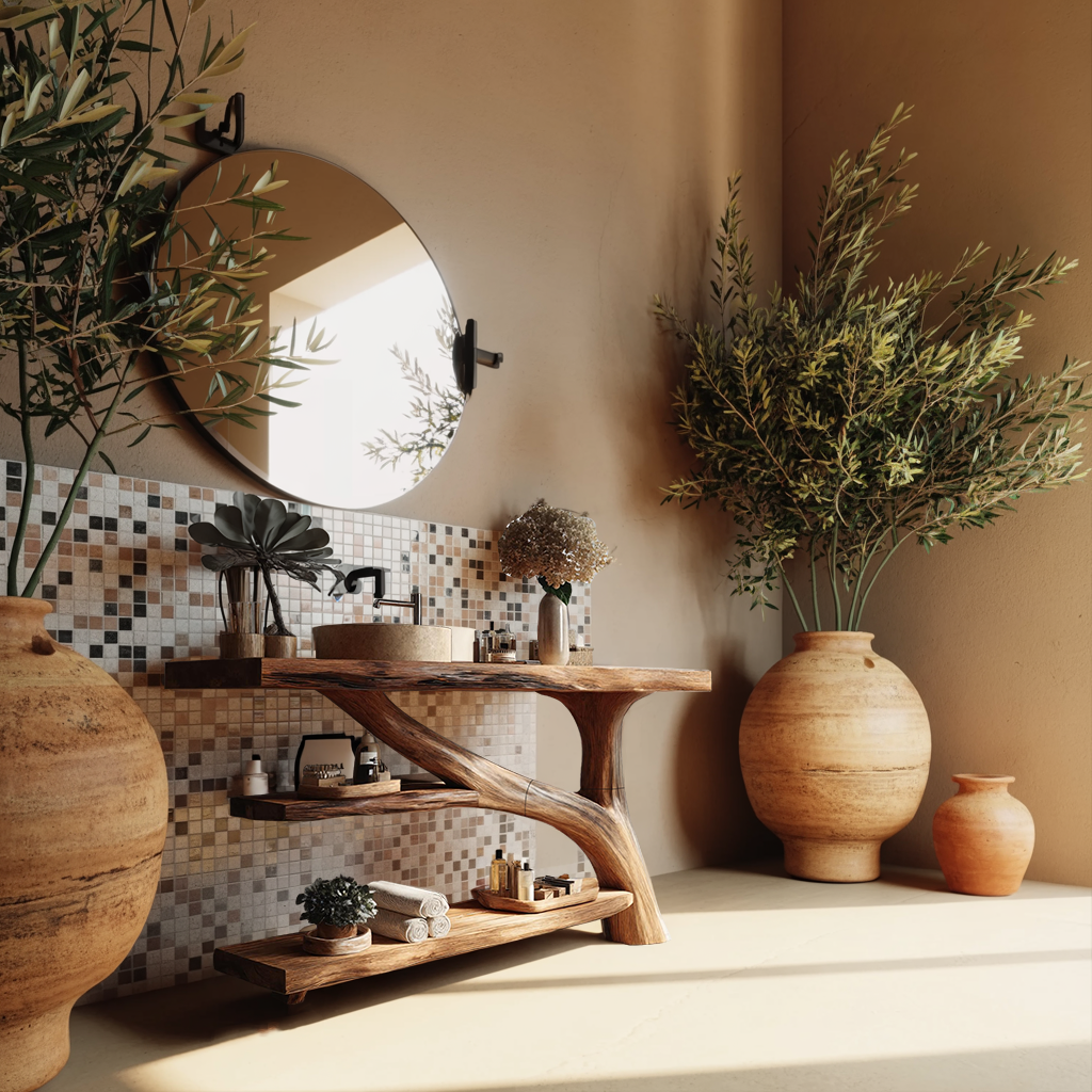 Modern Solid Wood Bathroom Vanity For Modern Rustic Furniture Decor