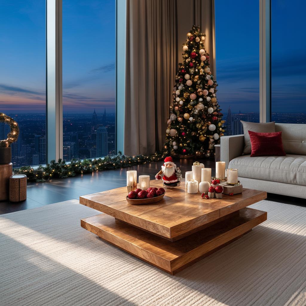 Mid Century Modern Coffee Table Solid Wood For Christmas Style