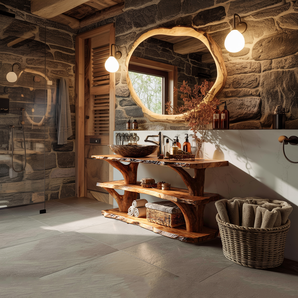 Handcrafted Solid Wood Bathroom Vanity For Luxury Bathroom Decoration