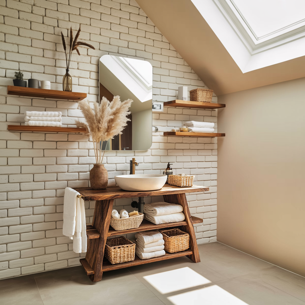 Rustic Vanity With Drawer For Compact Bathroom Spaces
