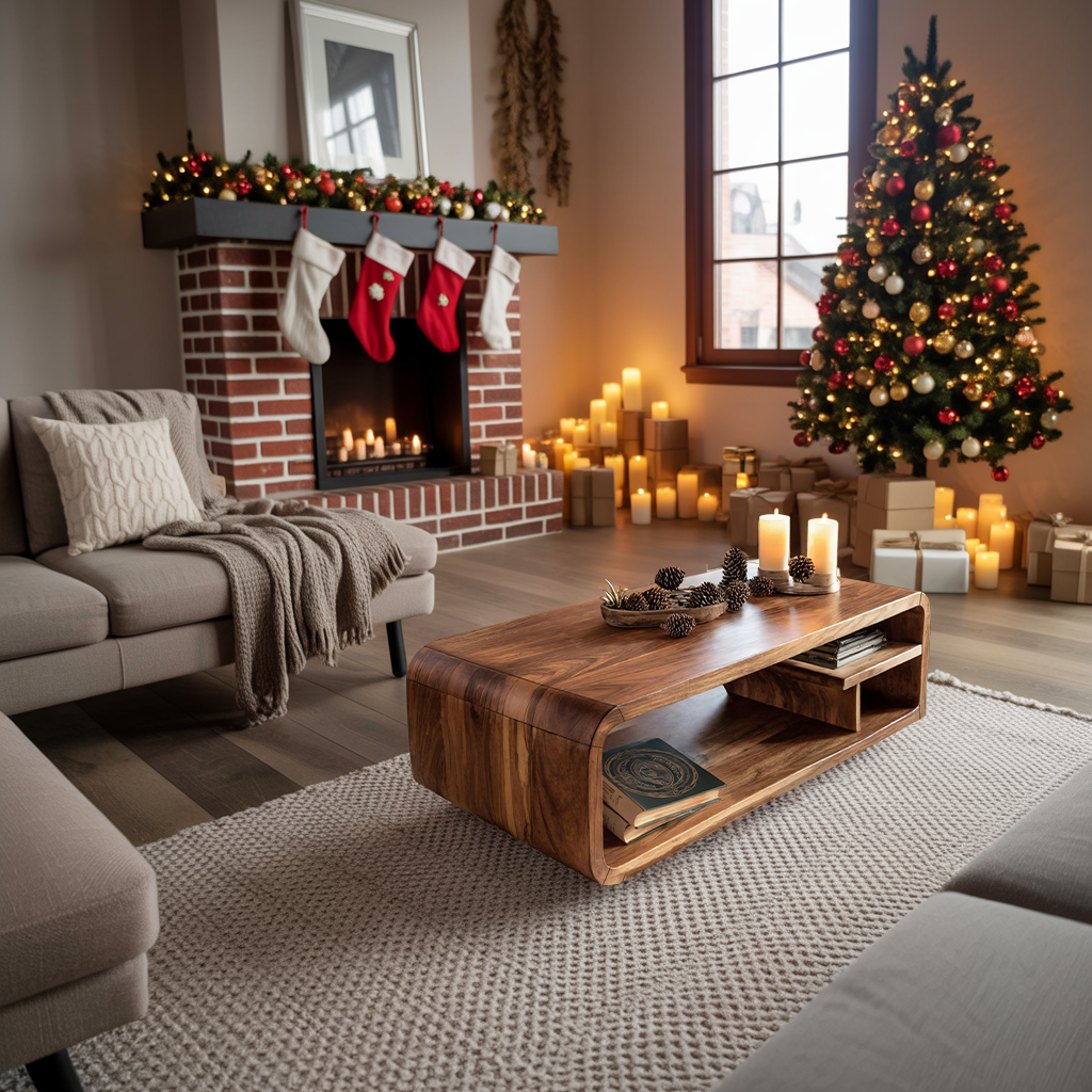 Mid Century Solid Wood Coffee Table For Holiday Furniture Accent