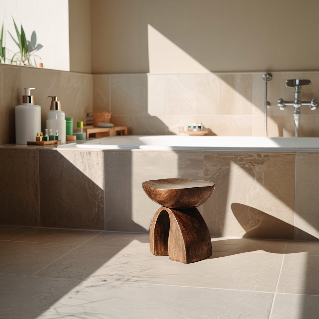 Rustic Shower Bench For Bathroom Seating And Decor