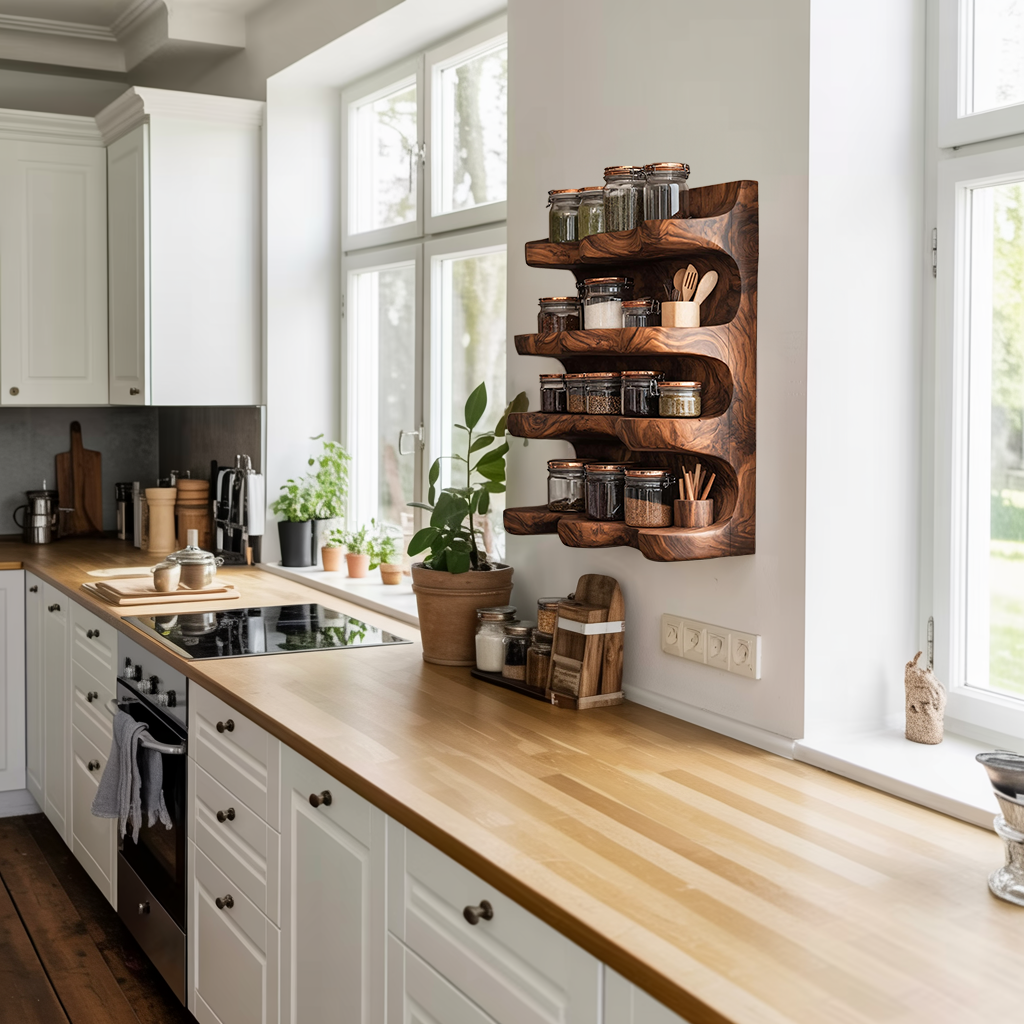 Handmade Spice Storage Rack Farmhouse Style For Kitchen