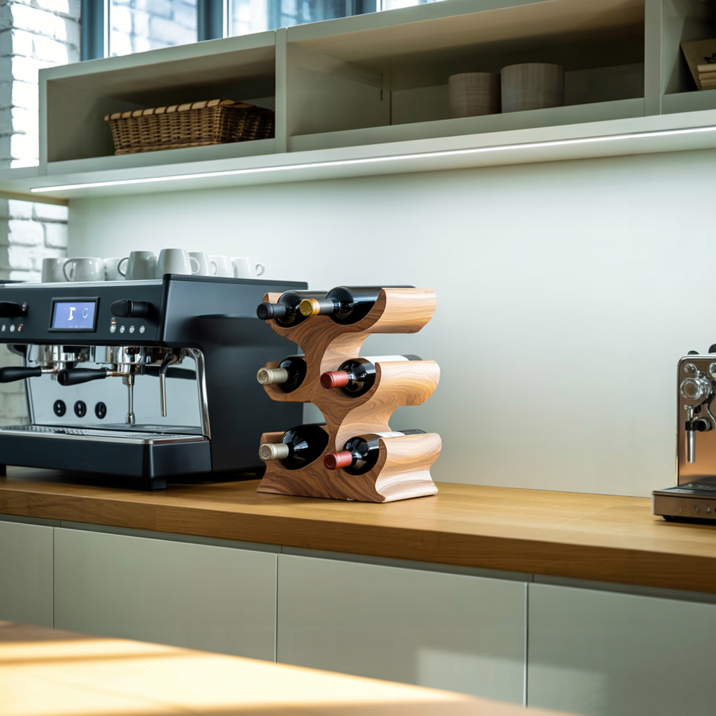 Farmhouse Wine Rack For Kitchen Storage Organization