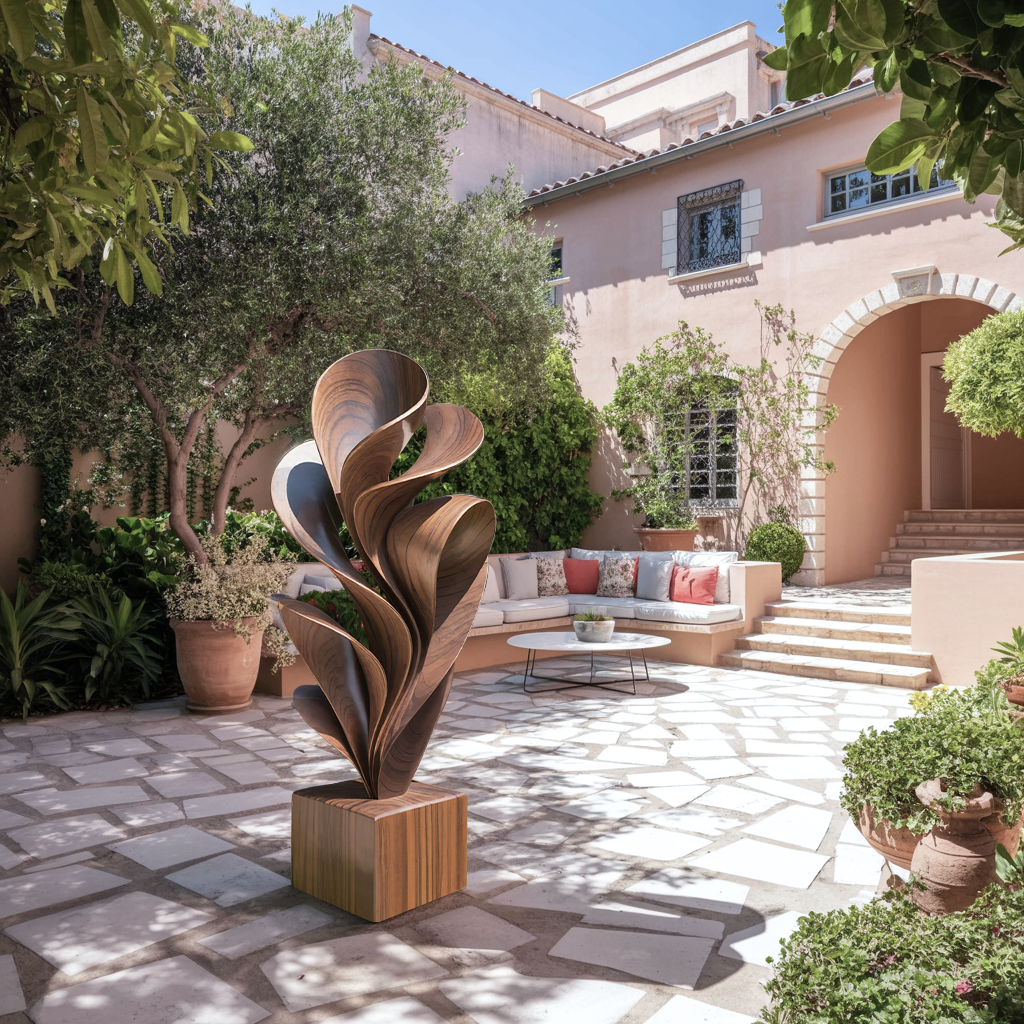 Farmhouse Solid Wood Sculpture Outdoor Garden Decoration