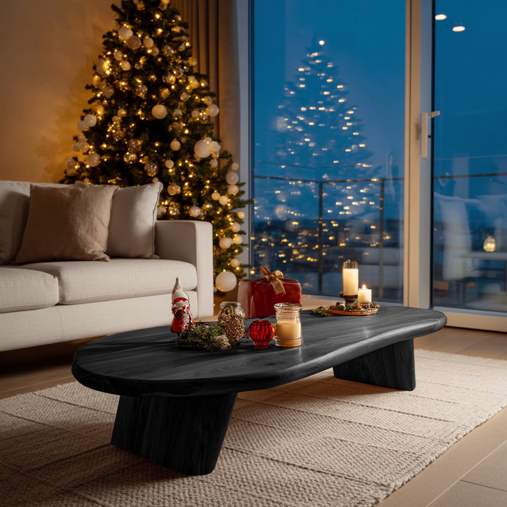 Modern Live Edge Coffee Table For Christmas Entryway Accent