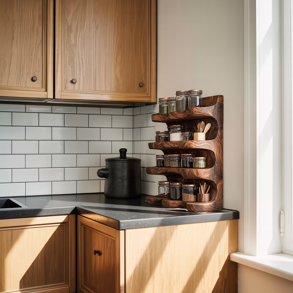 Handmade Spice Storage Rack Farmhouse Style For Kitchen