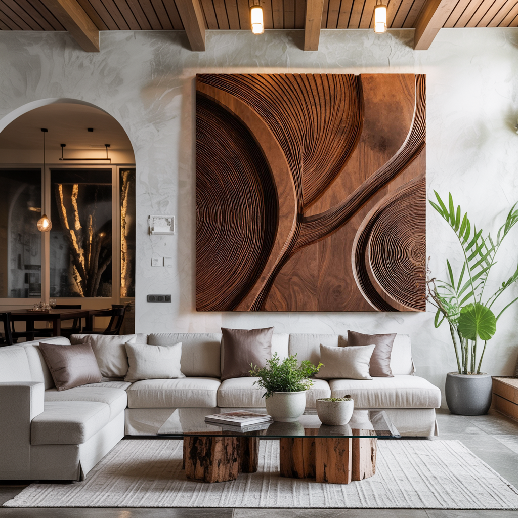 Modern Wall Art With Circular Pattern For Living Room