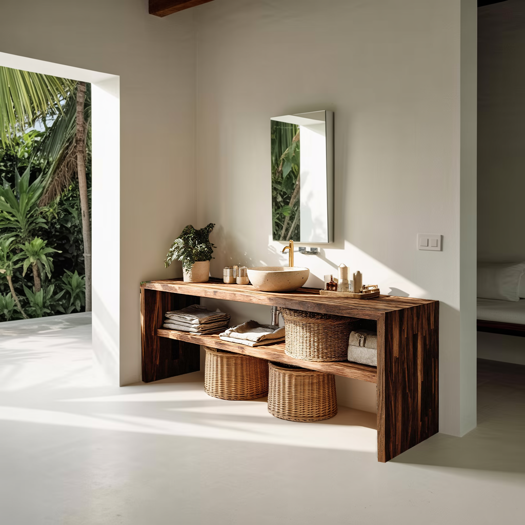 Live Edge Bathroom Storage Cabinet For Furniture Decor