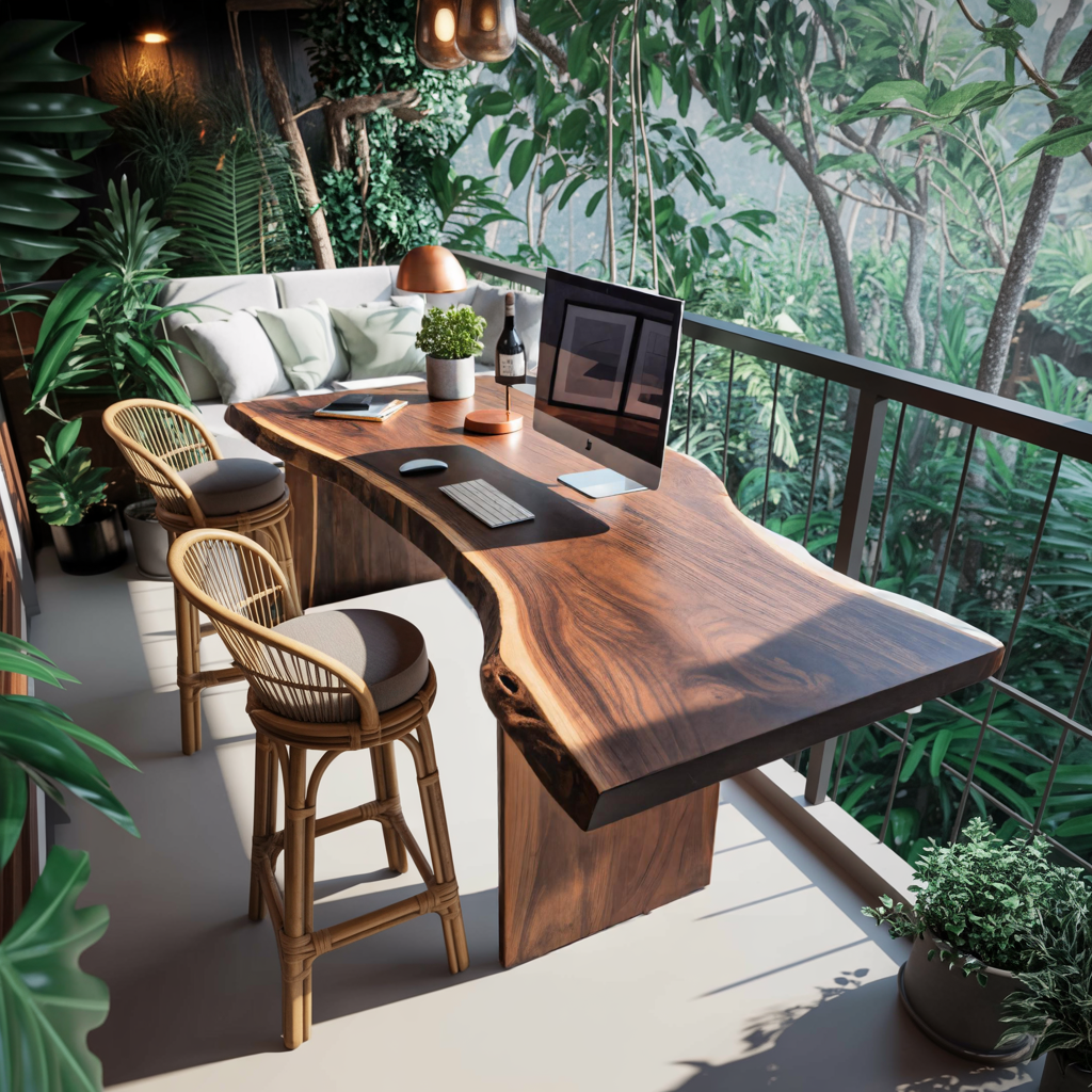 Modern Organic Curved Office Desk For Executive Or Creative Workspace