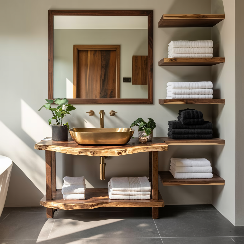 Mid Century Vanity With Storage For Bathroom Style