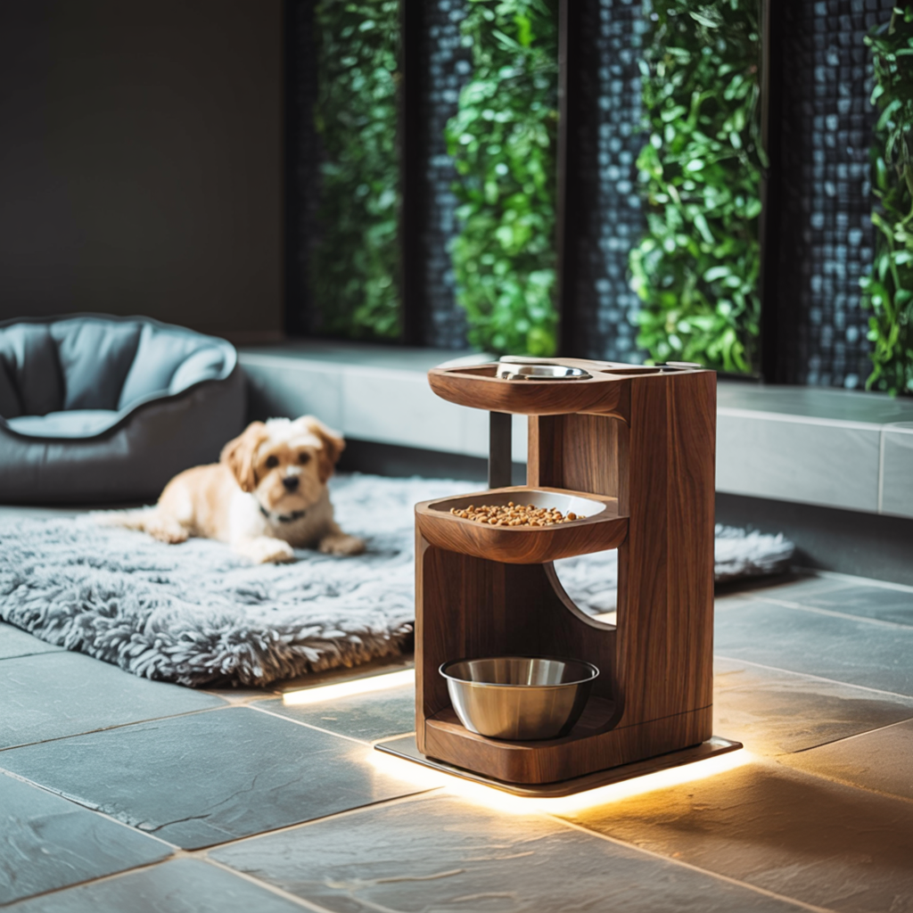 Farmhouse Wooden Dog Bowl Holder For Pet Feeding