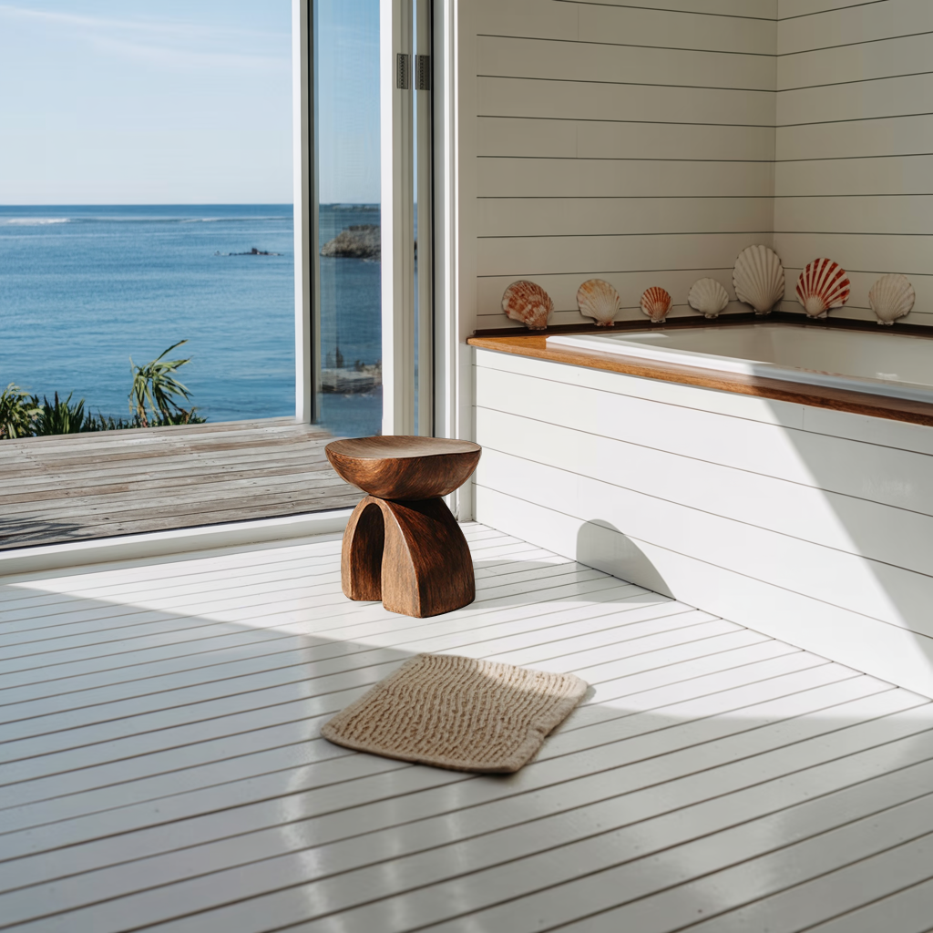 Rustic Shower Bench For Bathroom Seating And Decor