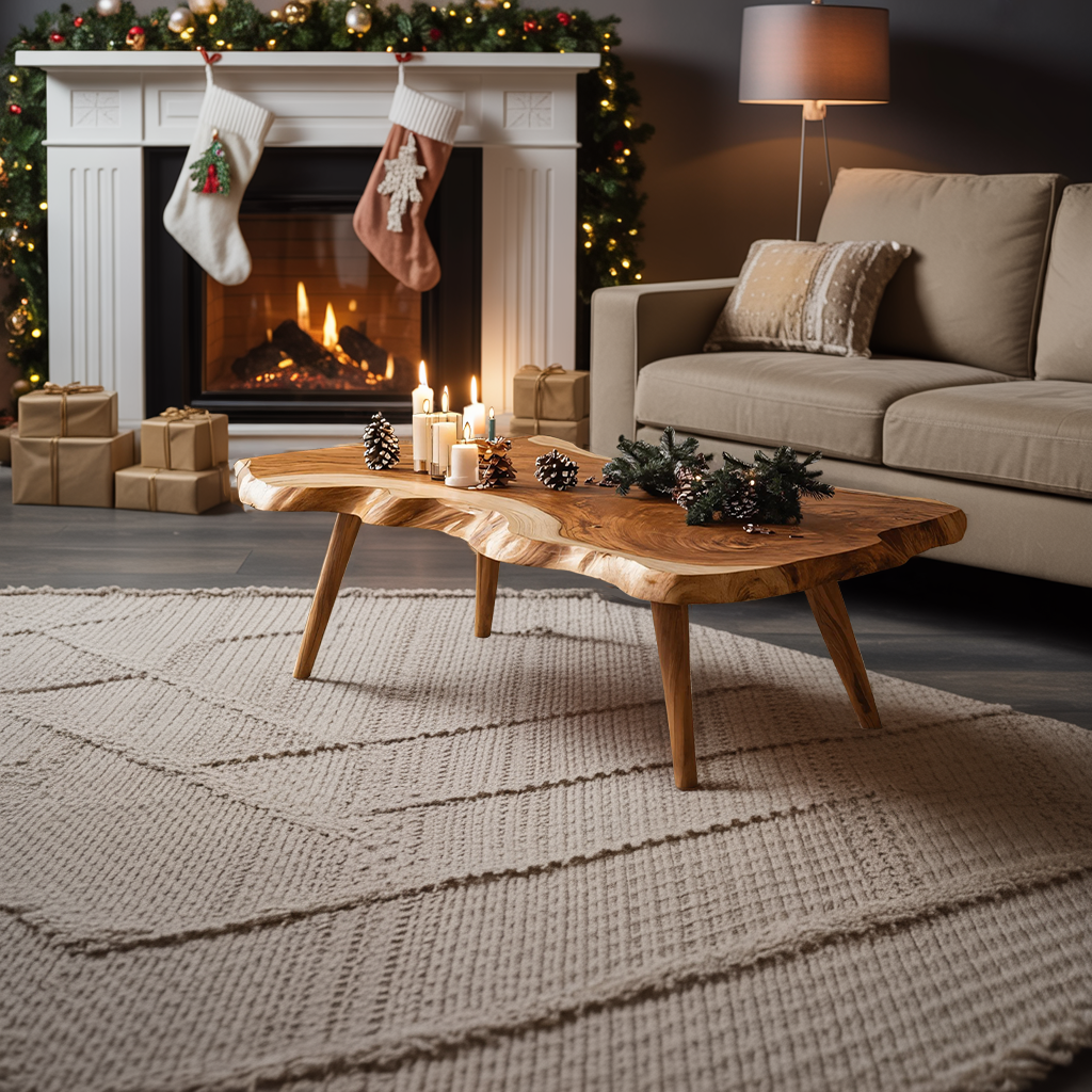 Modern Solid Wood Coffee Table For Christmas Living Room Design