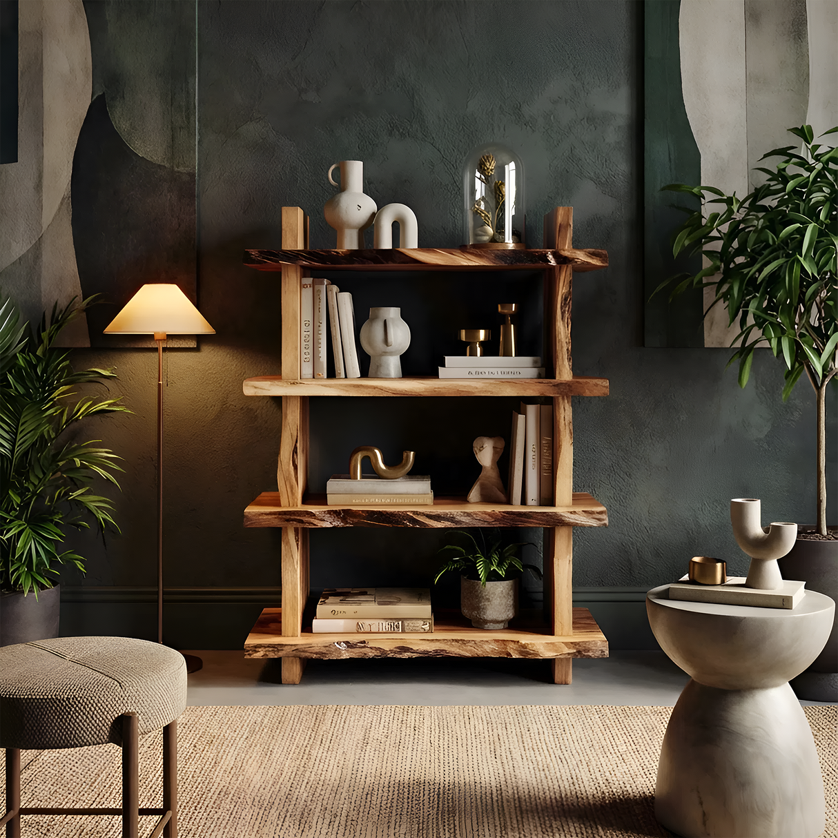 Minimal Wood Bookshelf For Bedroom Storage And Modern Decor