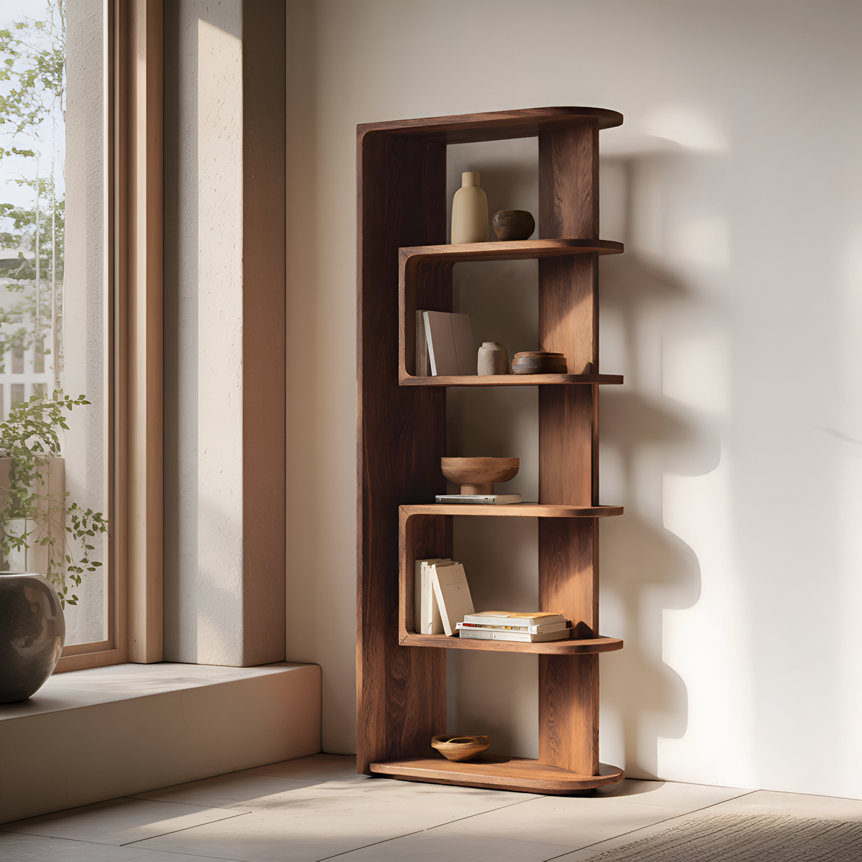 Minimalist Vertical Display Bookshelf For Living Room