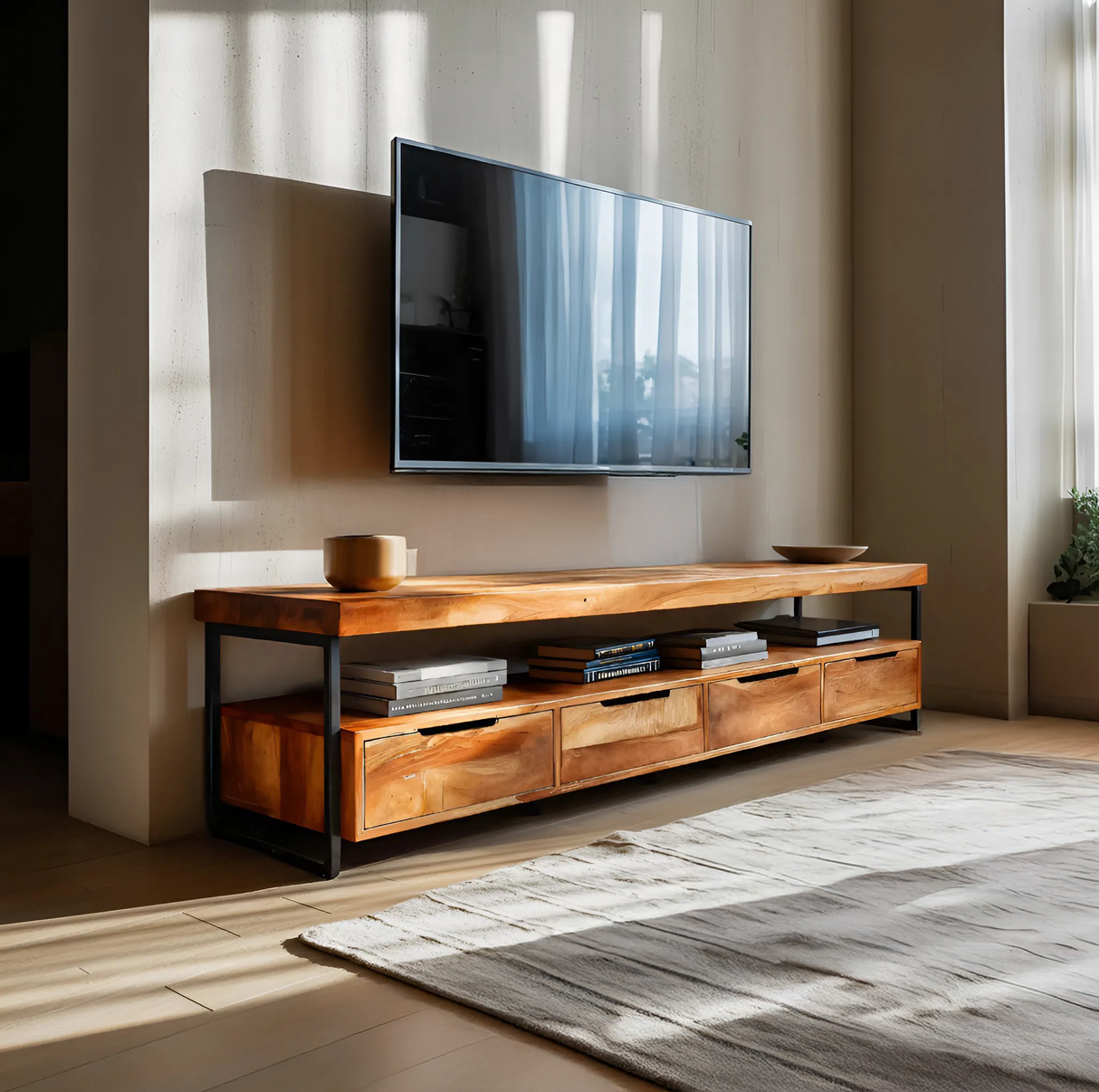 Elegant TV Cabinet With Functional Design For Media Equipment